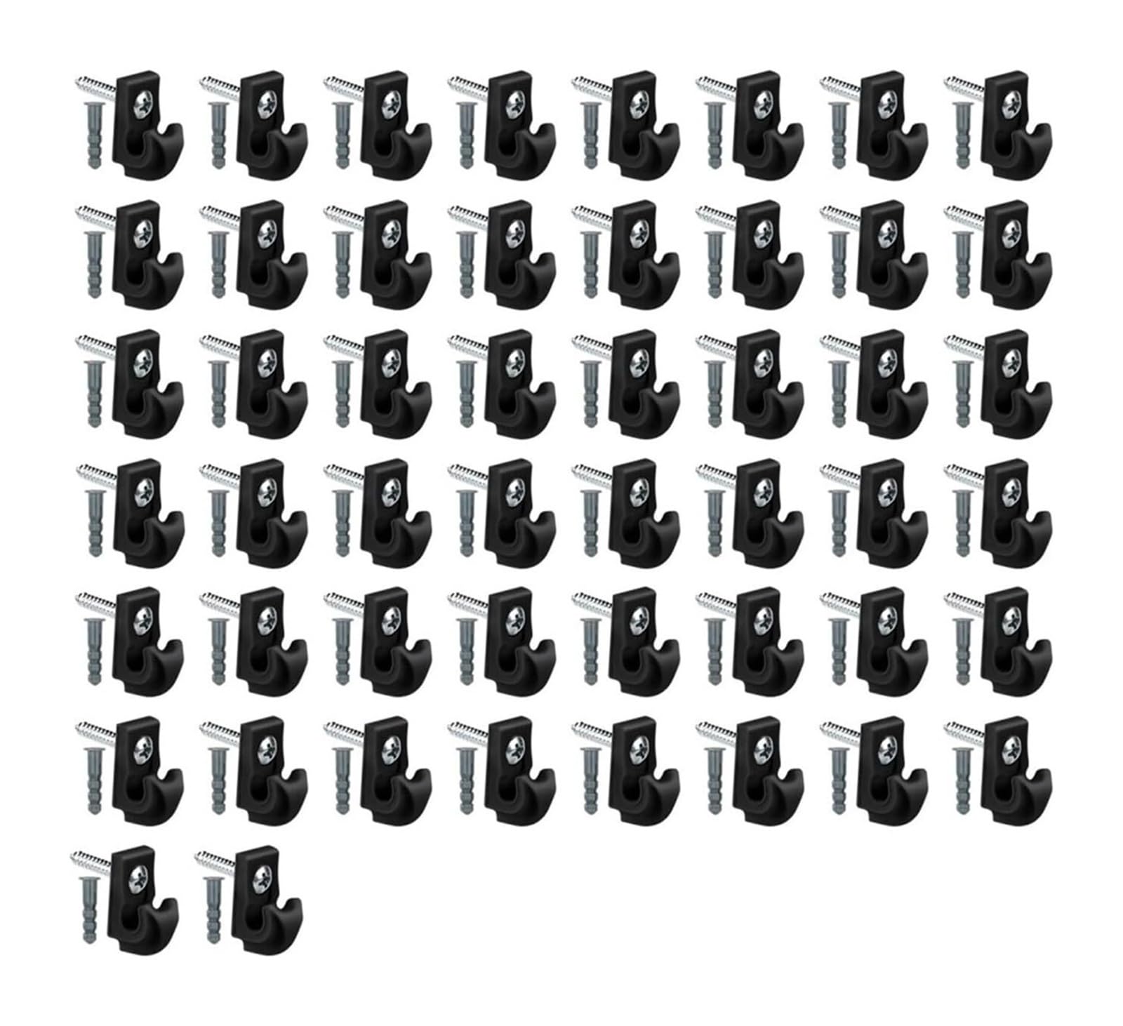 DQZRTUECA Outdoor String Light Hook ABS Gutter Shape Pack of 10-50 Screw-in(Black-50pc)
