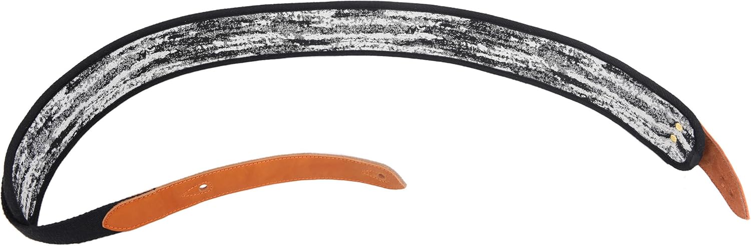 WAYNE'S DOG Soft Cotton & Leather Guitar Strap For Electric, Acoustic, and Bass Guitars, 3" Wide