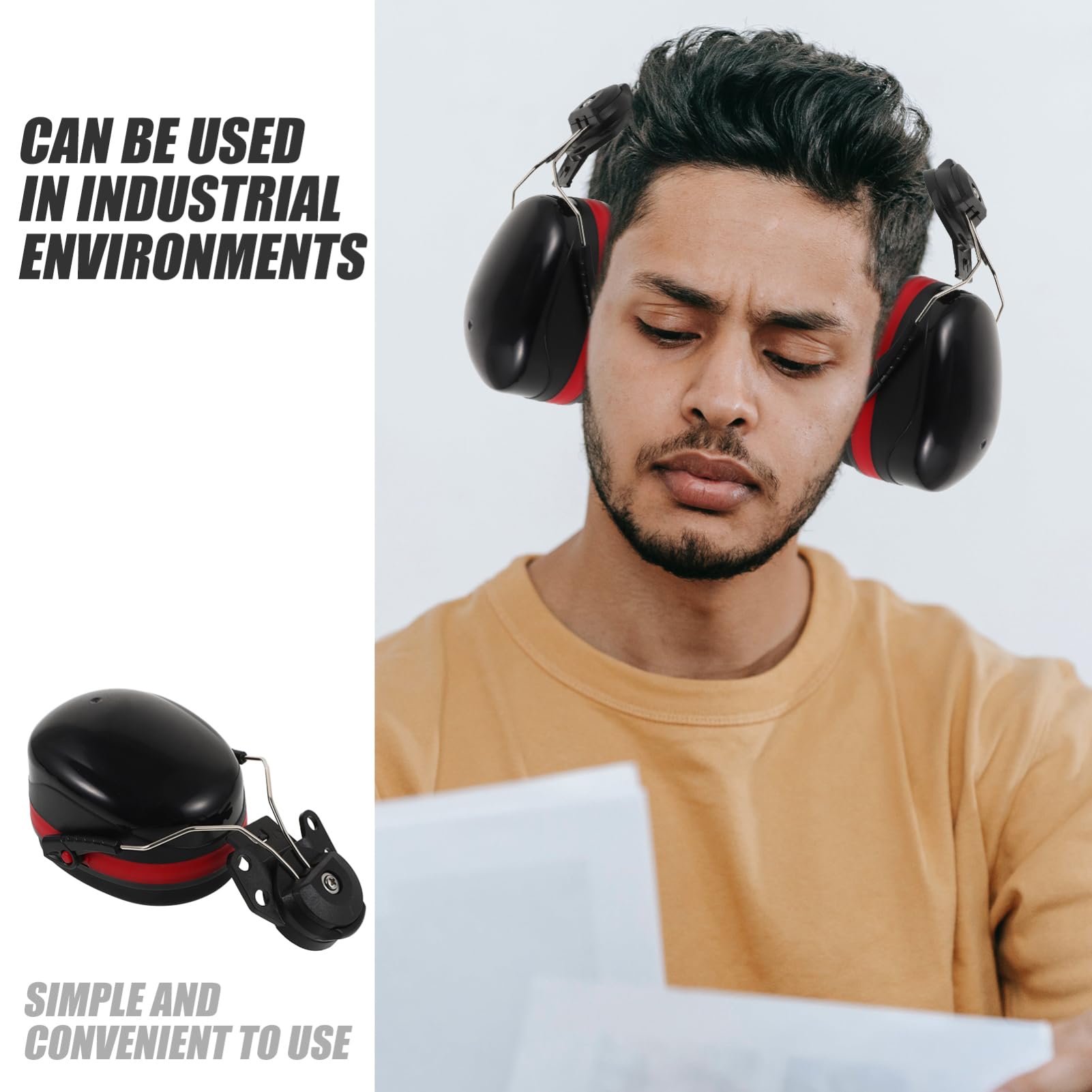 Mikikit 4pares Protección Auditiva Industrial Orejeras De Seguridad Ajustables Diseño De Casco Protección Acústica Efectiva Para Adultos y Orejeras Antirruido Para Uso Diario y