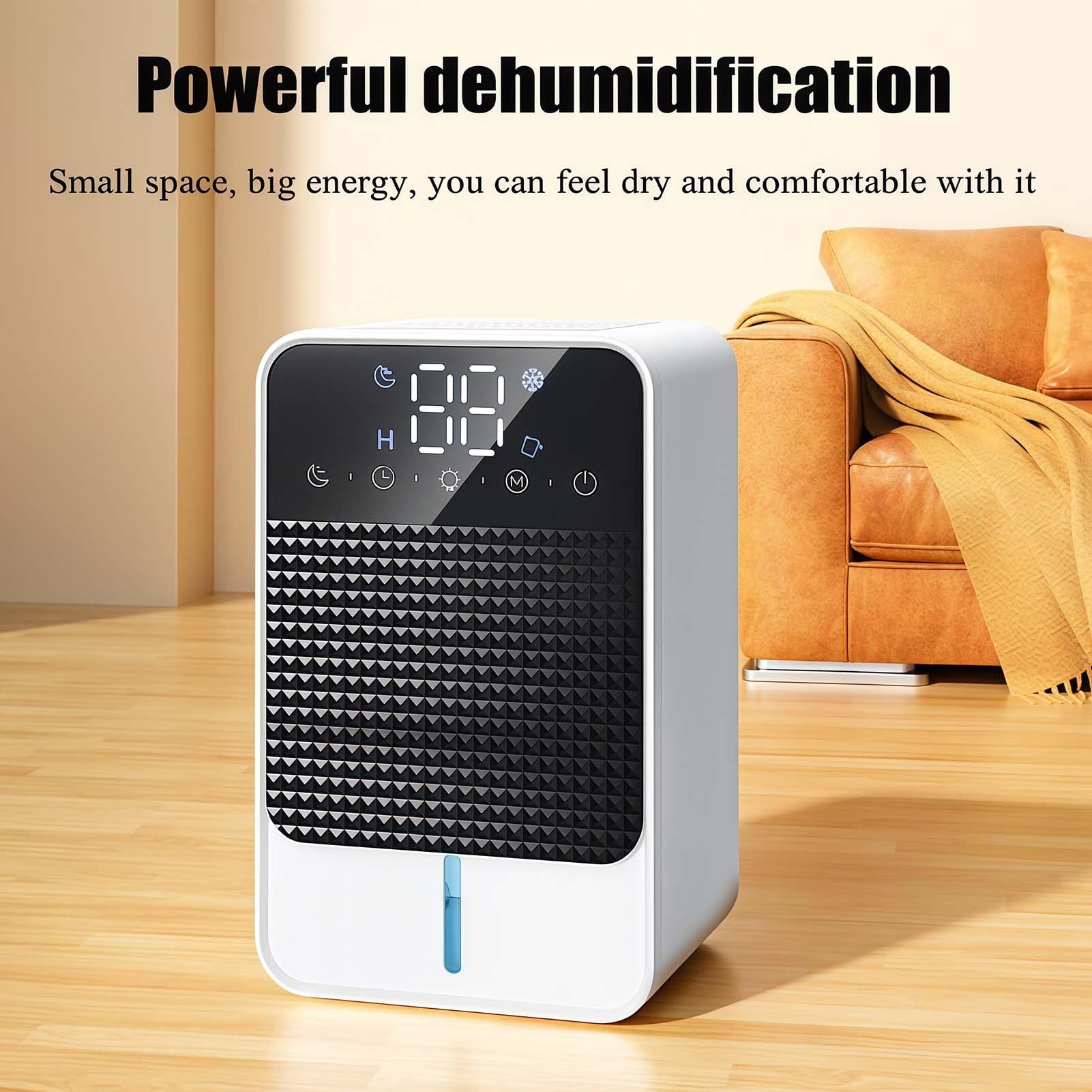 Deumidificatore per la casa, assorbe l'umidità a risparmio energetico, spegnimento automatico, modalità notturna, adatto per camere da letto, bagni e piccoli spazi