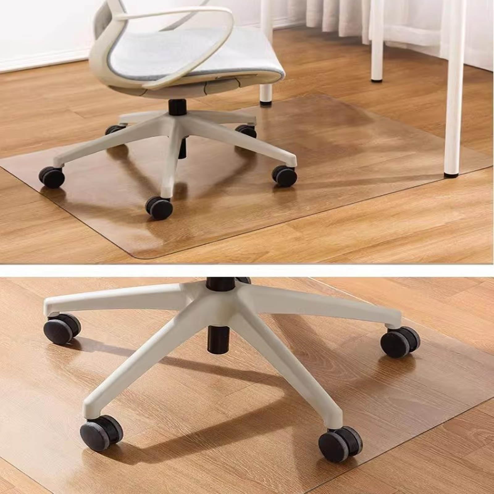 Transparente Bodenschutzmatte für Bürostuhl, 90 x 120 cm, 100 x 120 cm, 100 x 140 cm, 150 x 200 cm, 2 mm dick, Schreibtischunterlage für Computerstuhl, rutschfeste Oberfläche