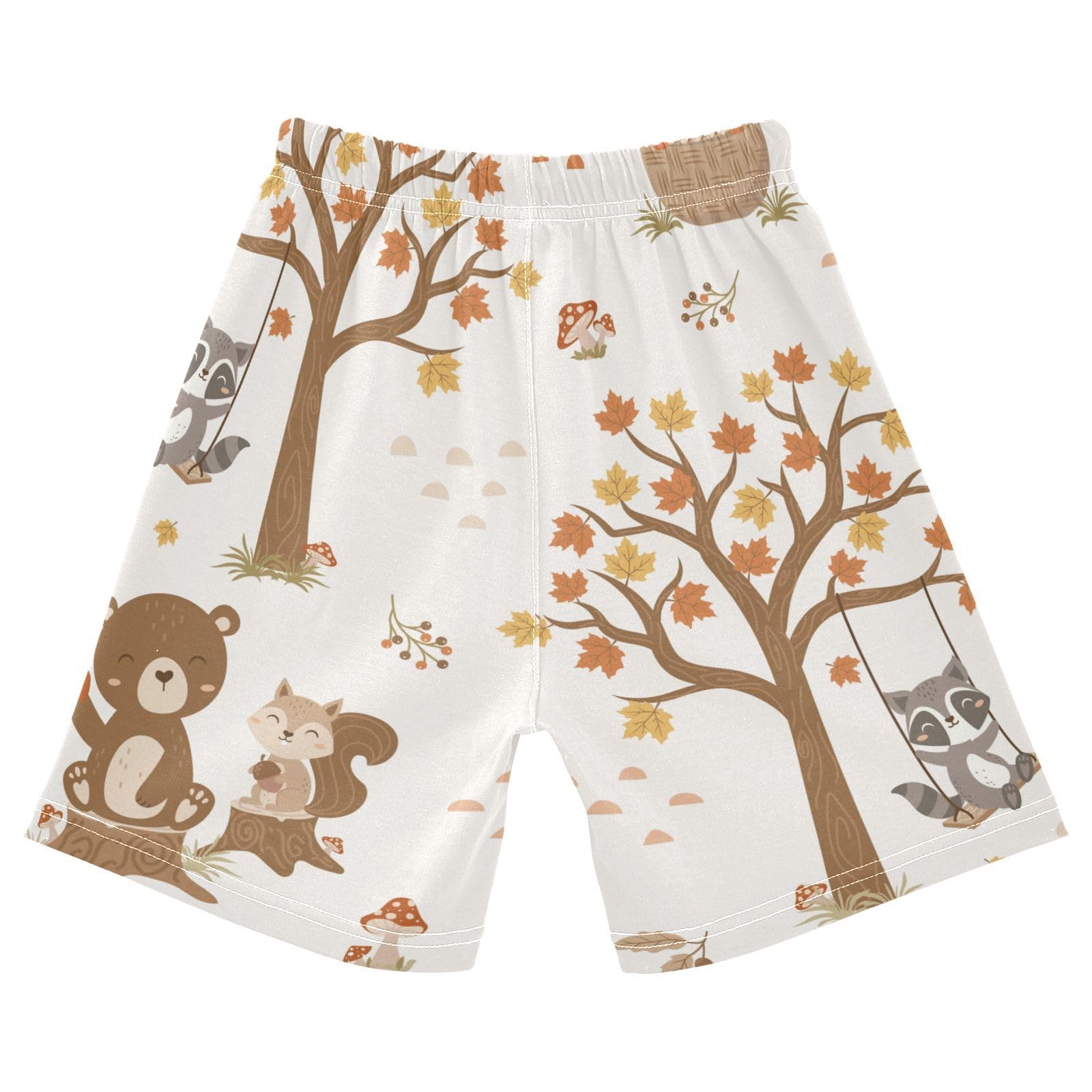 susiyo Cute Woodland Animals Unisex Babies' Cotton Pull-On Shorts Boys Graphic Print Shorts Casual Summer Shorts with Drawstring