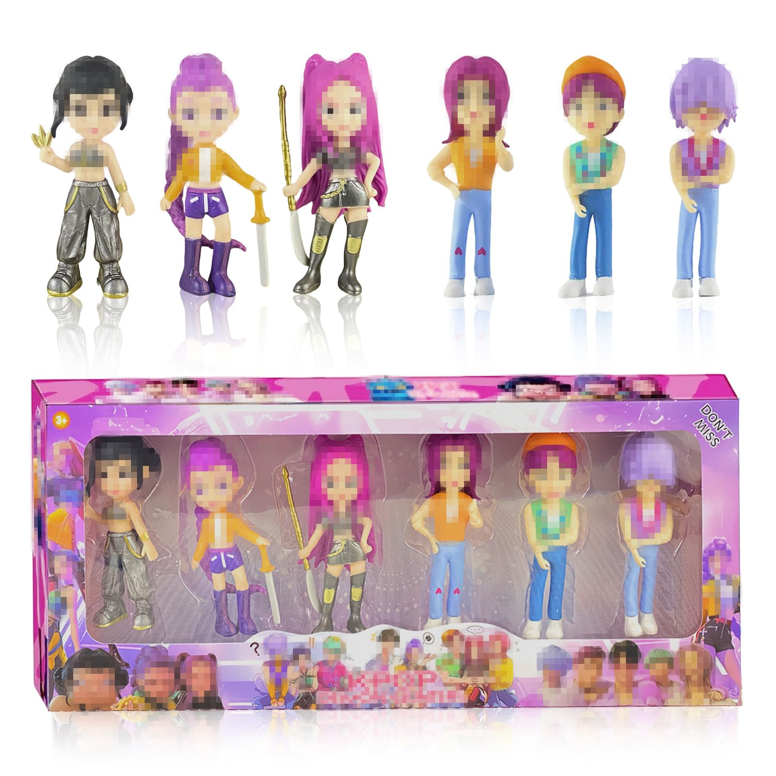 6 Pezzi Huntrs Figurine, PVC Mini Cartoon Anime Figure, Decorazioni Carine per Ufficio e Casa, Regalo per Adulti e Fan (A)