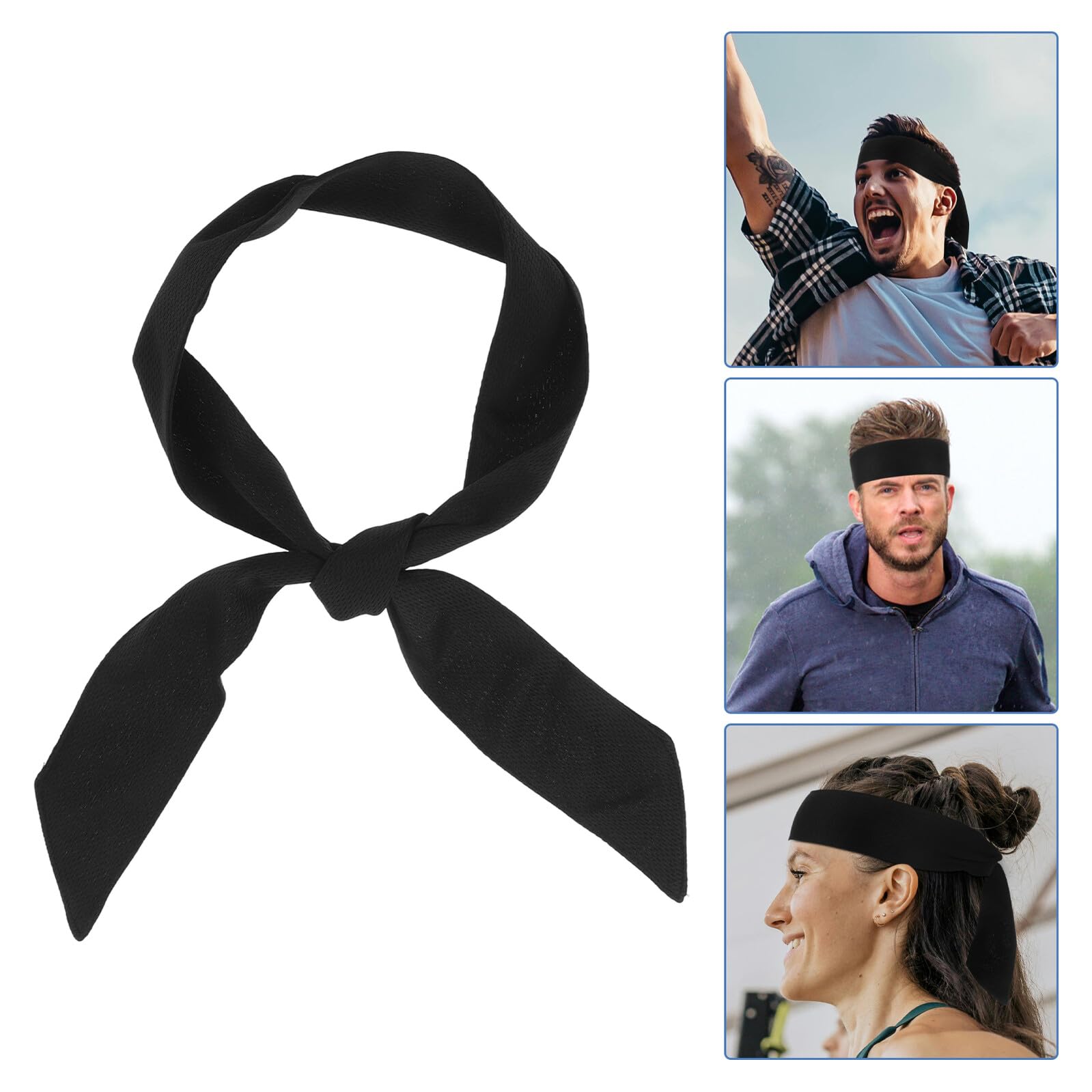Diadema de Lazo Negra de Fibra de Poliéster para Deporte