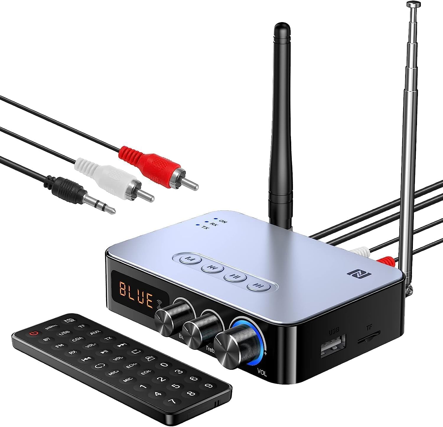 Etzin Bluetooth 5.1 Transmitter Receiver Adapter 4 in 1 Bluetooth Audio Adapter FM NFC 3.5mm AUX RCA Optical USB HiFi Stereo Music EPL-1095WA.-image-48