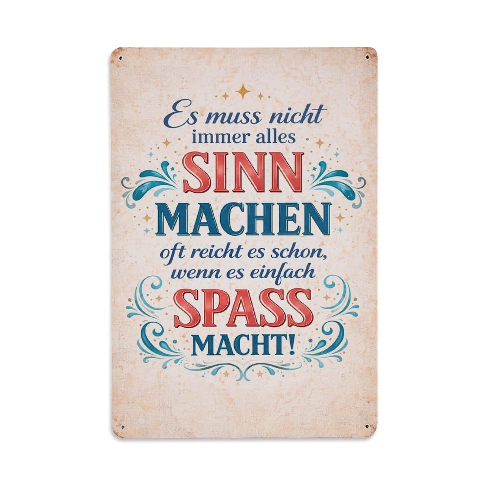 Jdfenggu Vintage German Inspirational Quote Typography Design Retro Metal Tin Sign, Metal Poster For Bar, Home, Man Cave, Kitchen, Laundry Room Art Decor 8X12 Inch