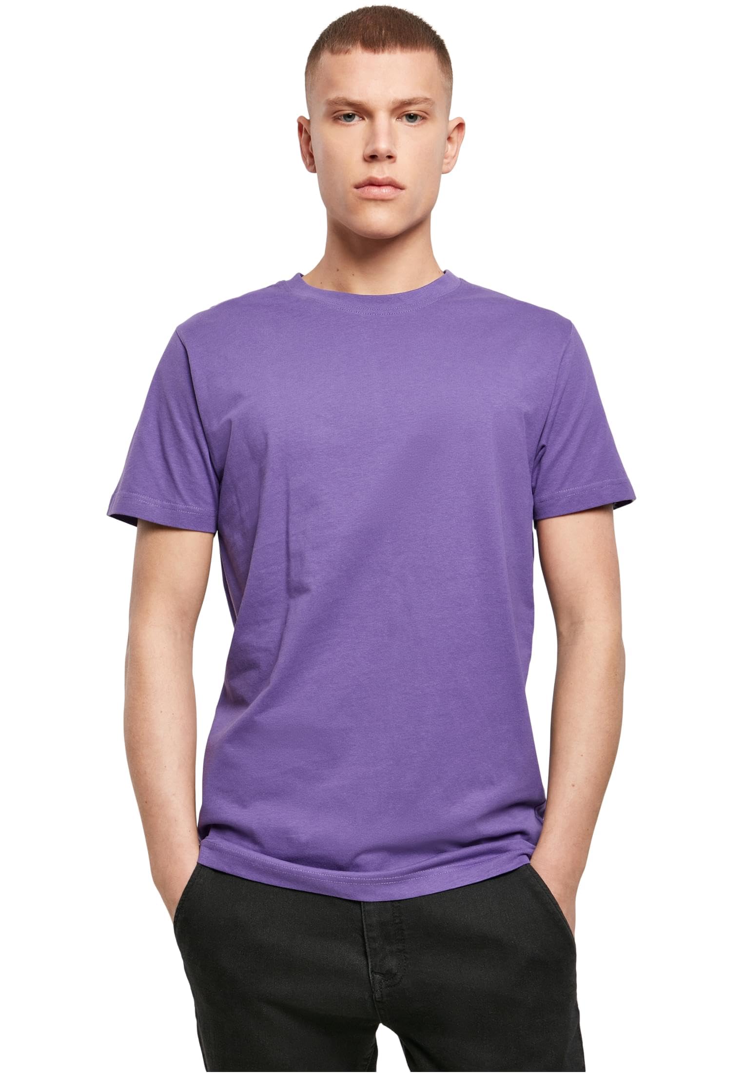 Build Your Brand T-Shirt Round Neck, Ultraviolet, XL, Uomo