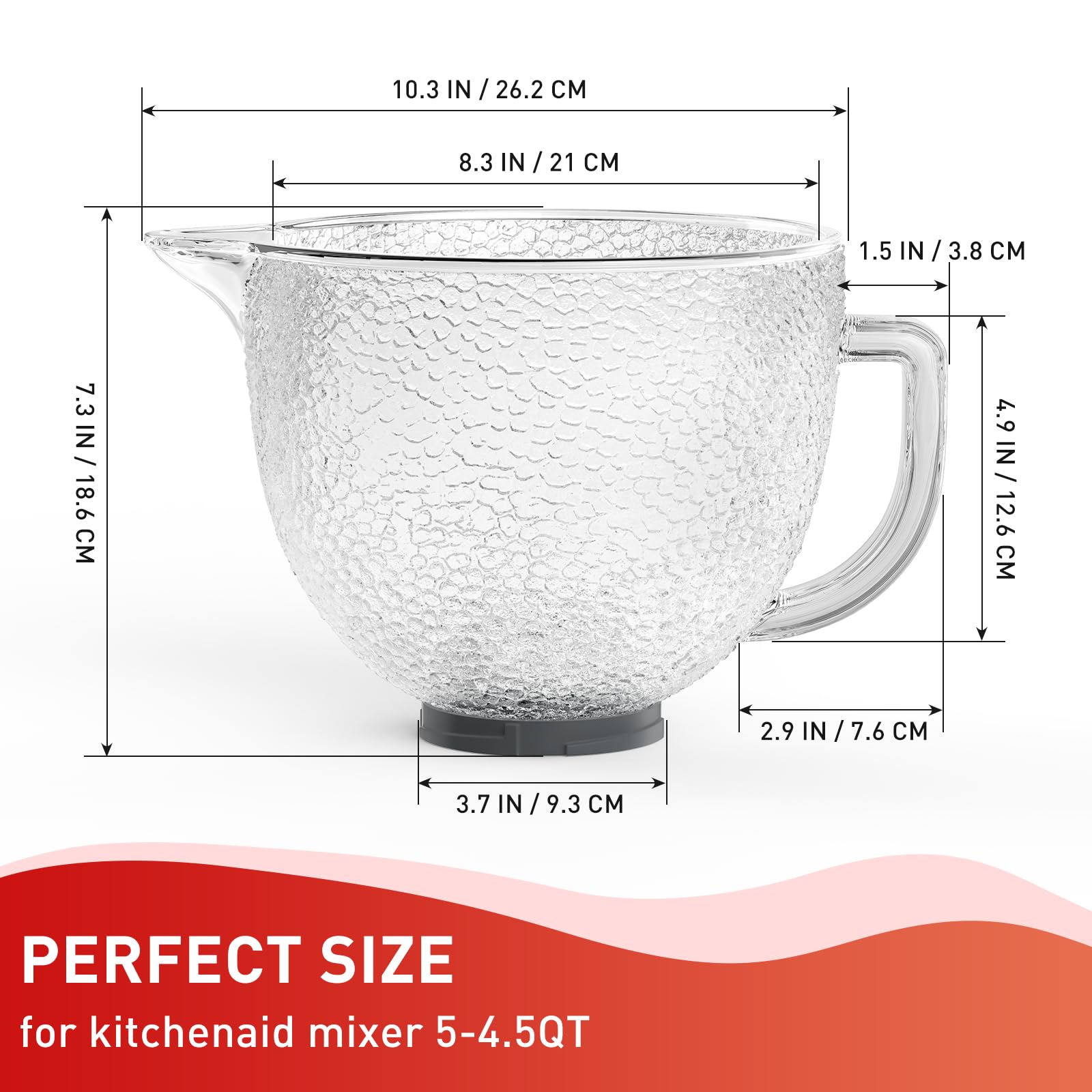 Verre Mélangeur Kitchenaid Pot En Verre Remplacement 1,5L Pour Blender KitchenAid - Compatible Avec Modèles KSB555, KSB565, Etc. Pichet Mixeur 1.5L