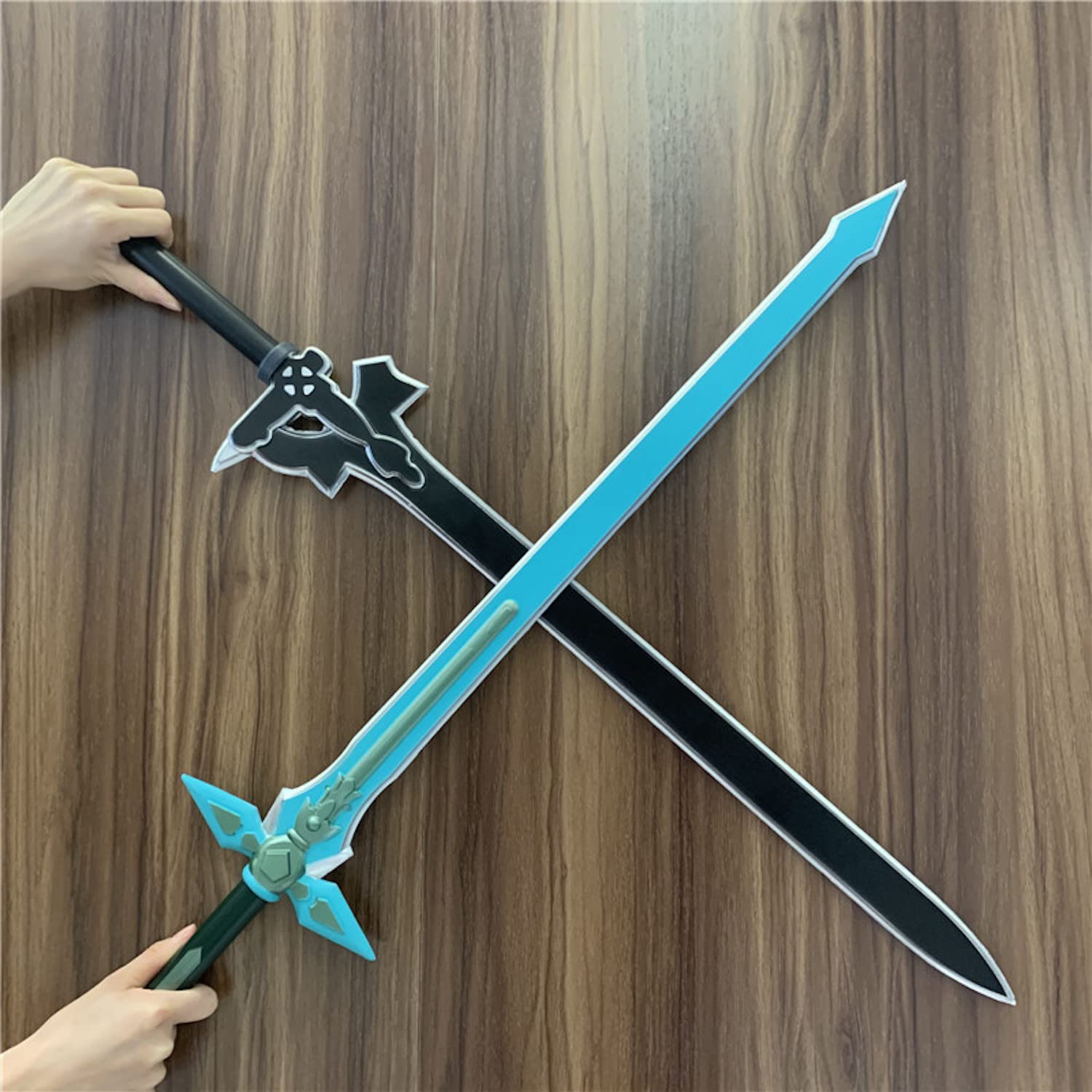 Halloween Prop Foam Kirito Kirigaya Dark Repulsor Elucidator LARP Espada Set 2pcs Azul y Negro