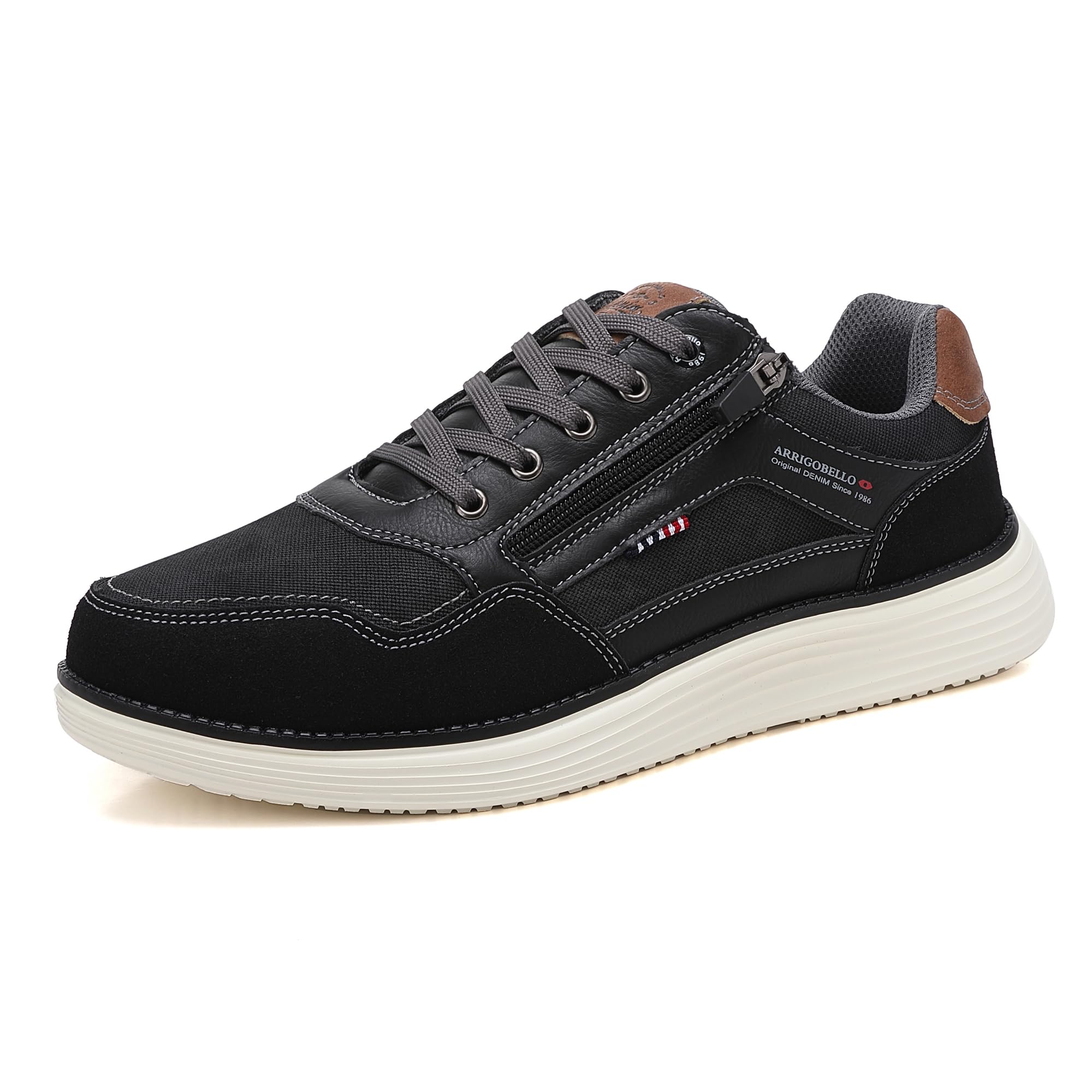 ARRIGO BELLO Mens Shoes Casual for Men Fashion Sneakers with Zipper Lightweight Walking Trainer Size 8-12US