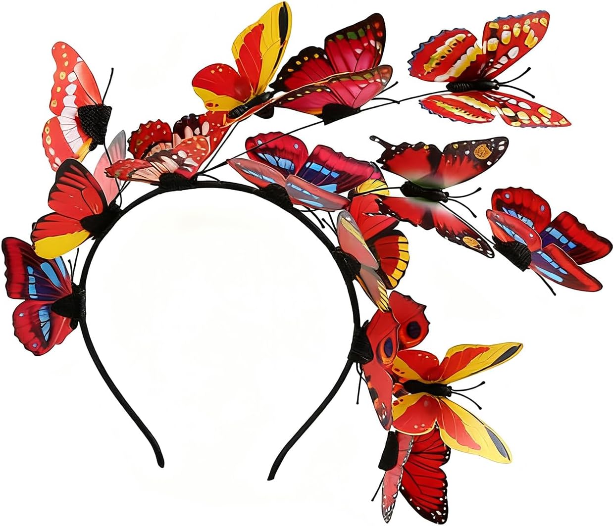 Butterfly Headband, Colorful Butterfly Crown for Women, Fun Crazy Fascinators Headbands Hats Party Accessories
