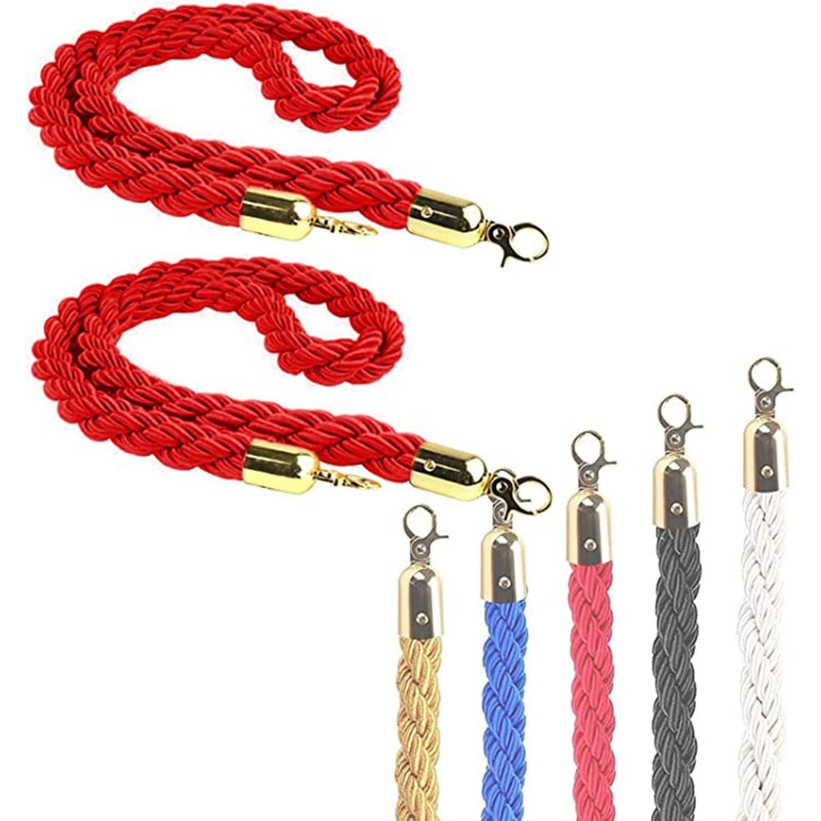 Awudaeemz Red Braided Stanchion Rope, Stanchion Rope 3/4/5/6Ft,Braided Hemp Rope1/2/3.0Metereter(,10Ft/305Cm)
