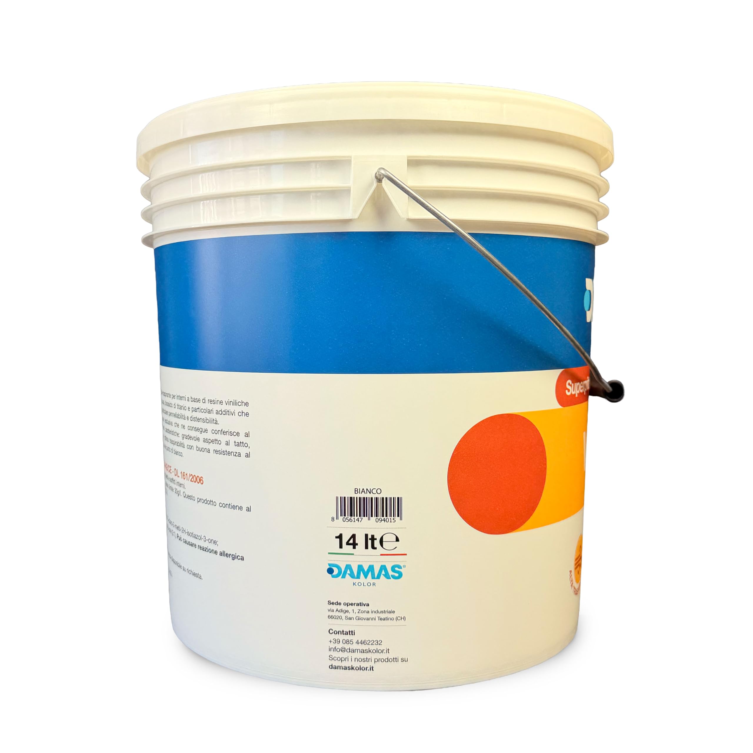 Superpittura Lavabile Traspirante Valzer per Interni 13 L, Pittura Bianca Murale Coprente per Pareti e Soffitti, Finitura Molto Opaca, Ottima Pennellabilità