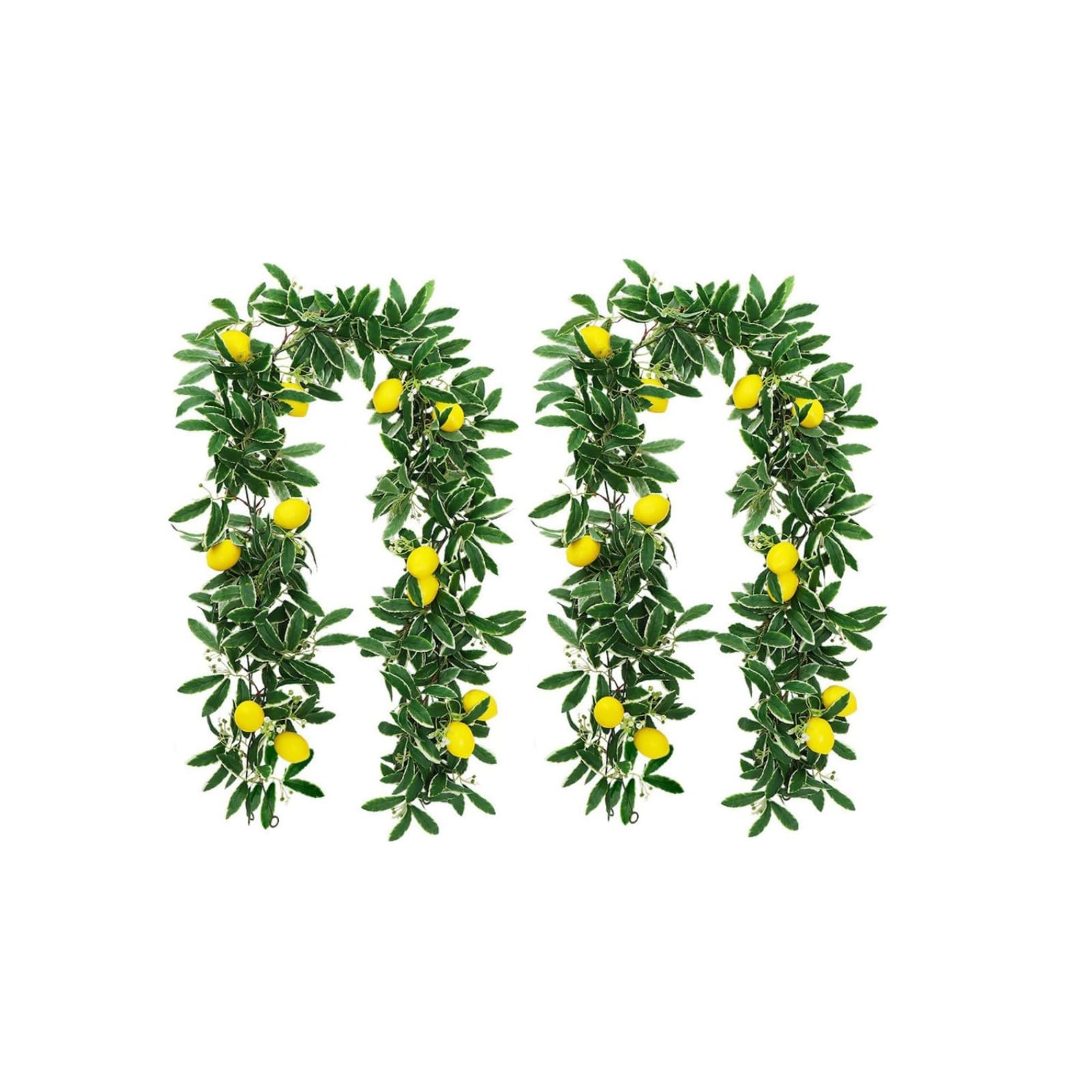 BFYDOAA2pack Artificial Lemon Garland 5.5ft Faux Greenery Vine with Lemon,Indoor Outdoor Fruit Garland for Arches,Fireplaces,Ceilings,Swings,Mirrors