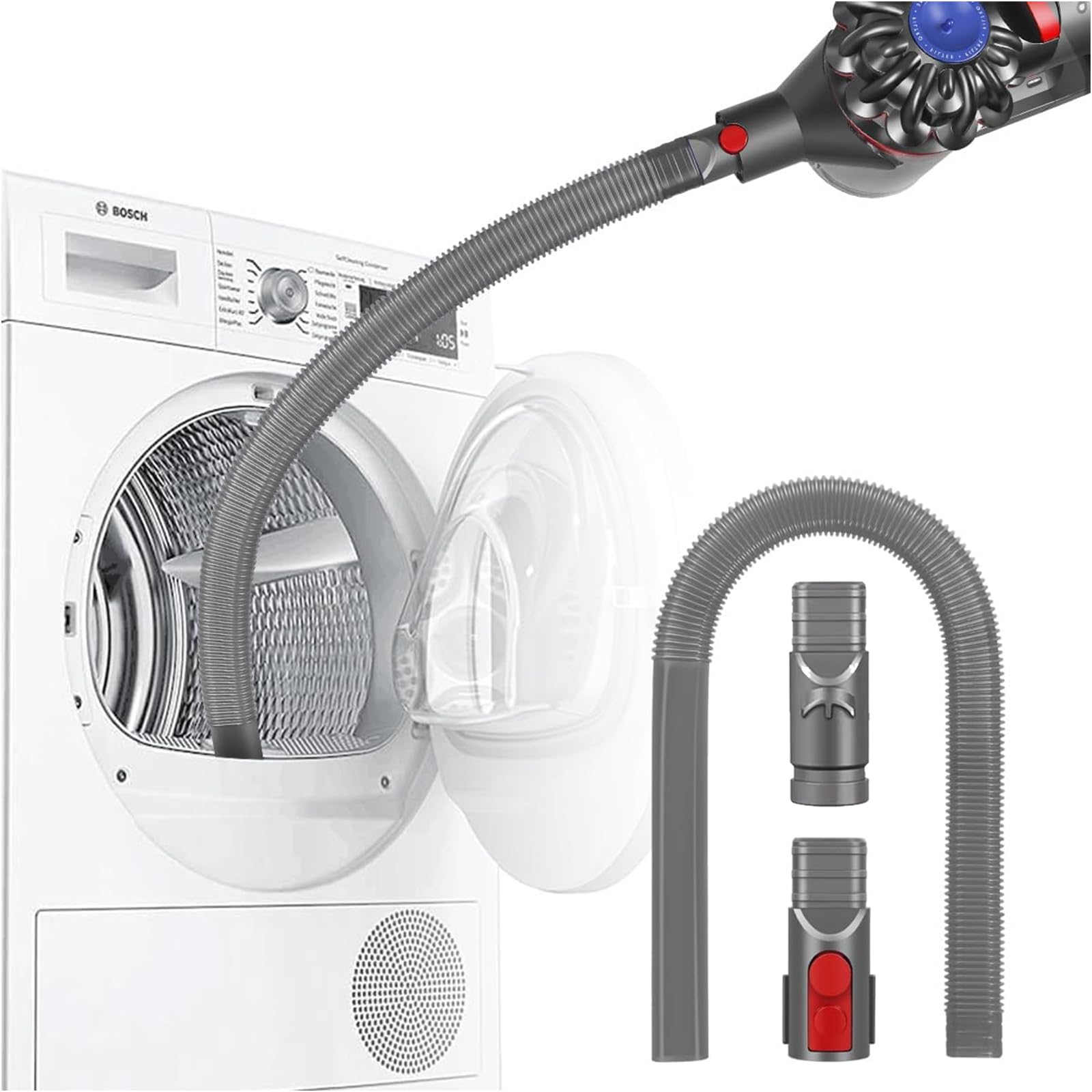 Amazon.co.jp: iRobacc 3点セット 乾燥機掃除ホース 掃除機ノズル for