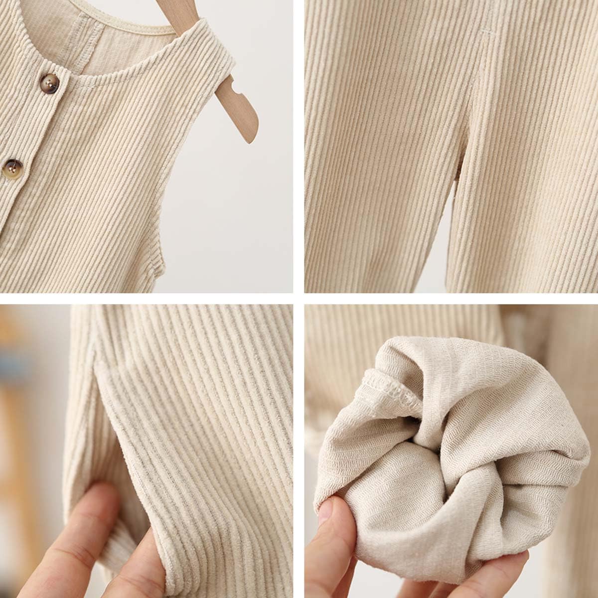 Salopette in Velluto a Coste per bebé Bambini da 1 a 5 Anni, Tuta per Bambina Senza Maniche in Tinta Unita, Pantaloni con Bretelle Salopette Autunno Inverno Pantaloni 80/86/92/98/104