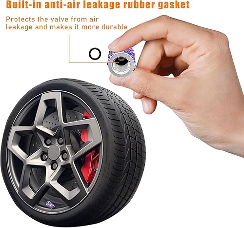 Miniatura 5 de 4 tapas de vástago de válvula de neumático, cubierta de cristal hecha a mano con diamantes de imitación, accesorios exteriores de vehículos,