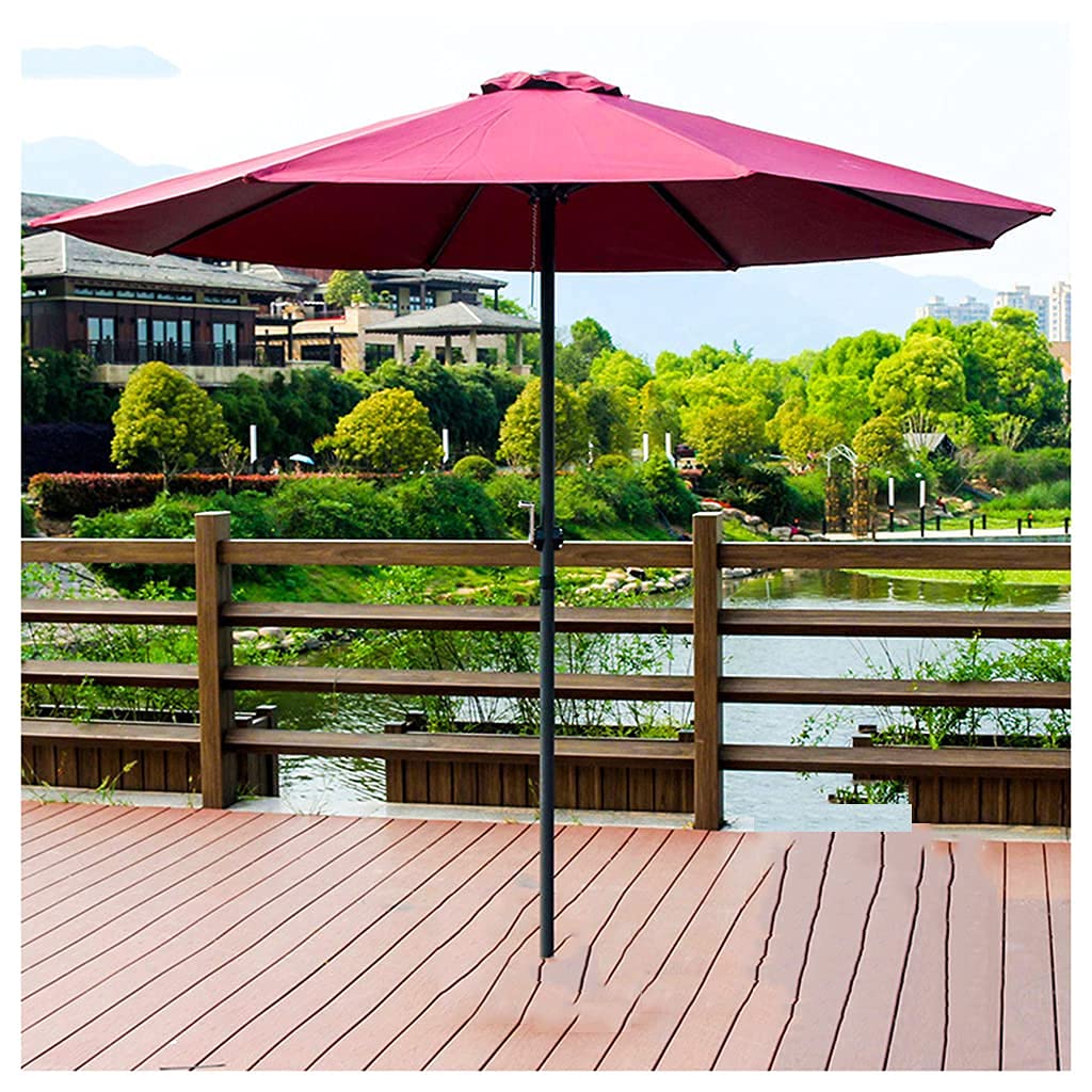 HCZKIUJY Garden Parasol Umbrella, 270cm Hardcore Sunscreen Waterproof Beach Parasol with Crank, Table Market Umbrella for Beach Pool Patio Garden