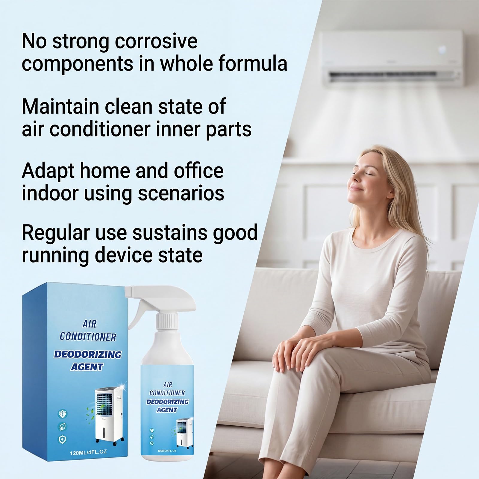 Schäumende Klimaanlage Reinigungsspray, keine Demontage Klimaanlage Ventilator Schaum Reiniger schäumend, No-Rinse Verdampfer Spule Reiniger Geruchsentferner, Haus Hotel Büro Wohnzimmer Auto (5pcs)