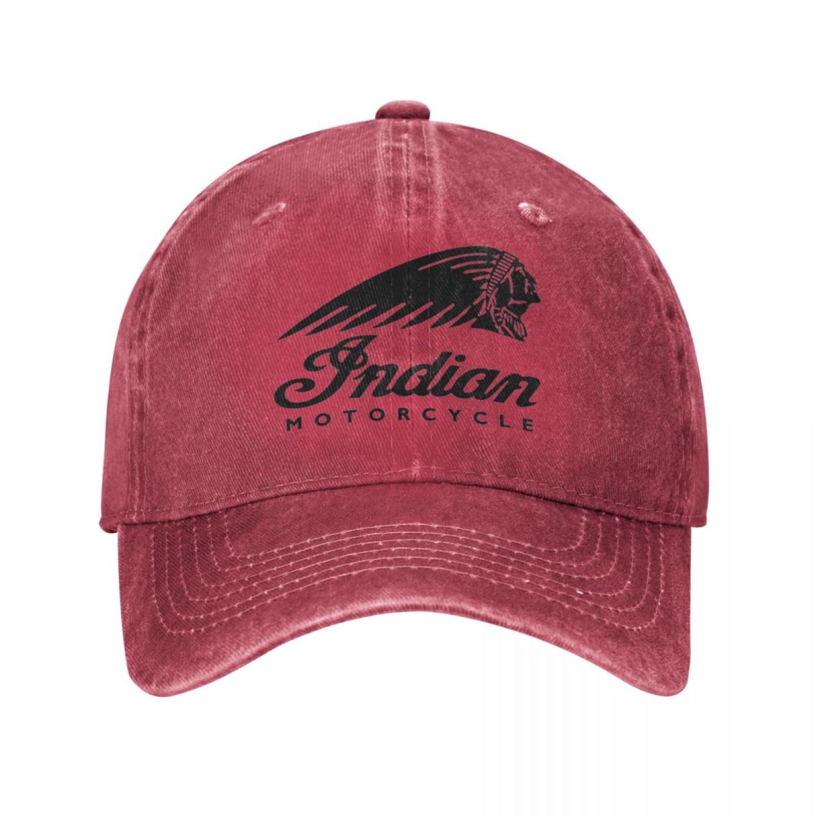 VIDOJIBaseball Cap Classic Casual Indian Motorcycles Logo Unisex Style Baseball Cap Race Distressed Denim Caps Vintage Outdoor Activities Sun Cap