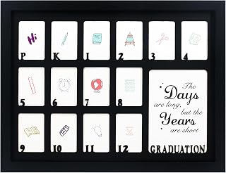 GMFrames School Years Picture Frames Pre-K to 12 Graduation School Photo Frame for Pre-School & Kindergarten to 12th Grade Keepsake for Graduation Gifts Student Black