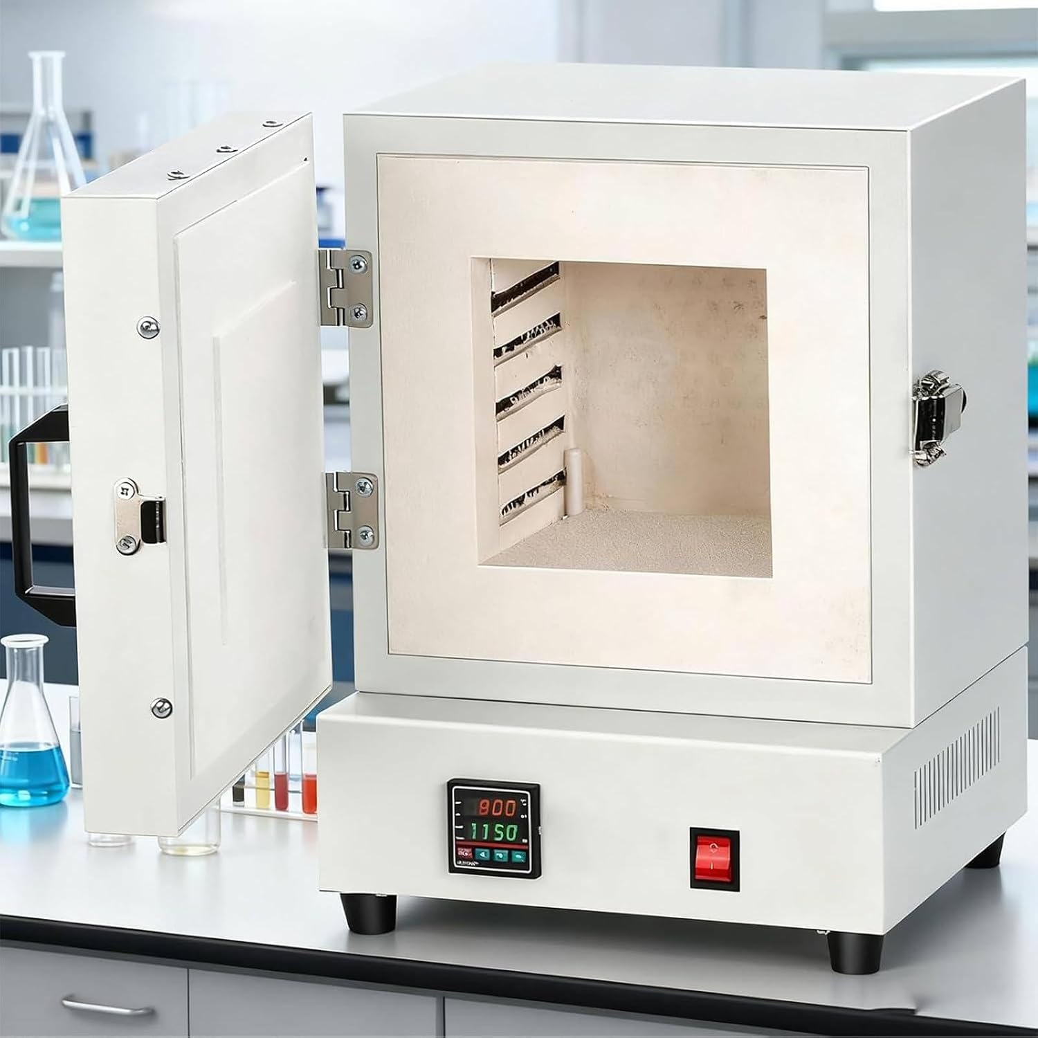 Lab Enclosed Muffle Furnaces,Industrial Electric Burnout Oven,Muffle Furnace 2102℉(1150 ℃) Hi-Temp Burnout Oven High Temperature Resistance,for Jewelry Making, Metal Casting