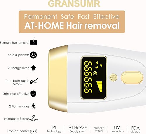 Miniatura 8 de Dispositivo de depilación láser IPL, removedor permanente sin dolor, reducción del crecimiento del cabello para mujeres y hombres en casa, axilas de
