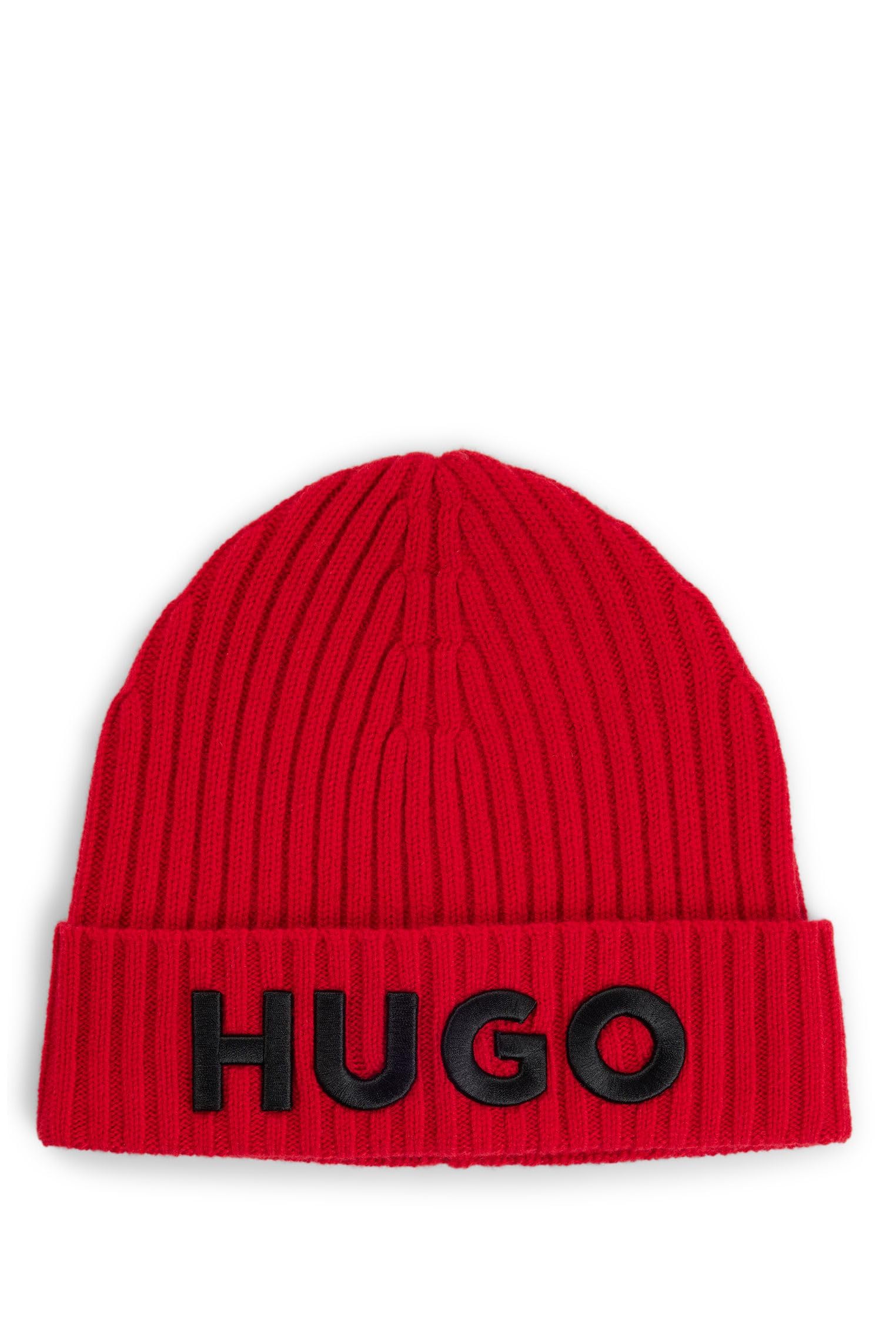 HUGO Herren Unisex-X565-7 Mütze aus Schurwolle mit Logo-Detail