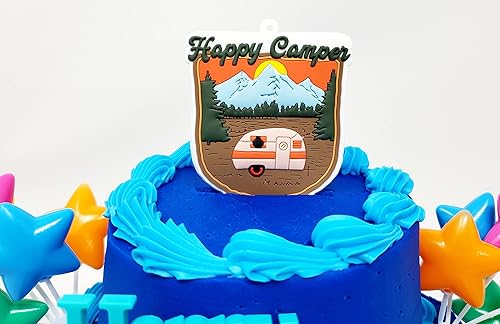 Miniatura 2 de RV Camping Happy Camper - Juego de decoración de pastel de cumpleaños de 7 piezas