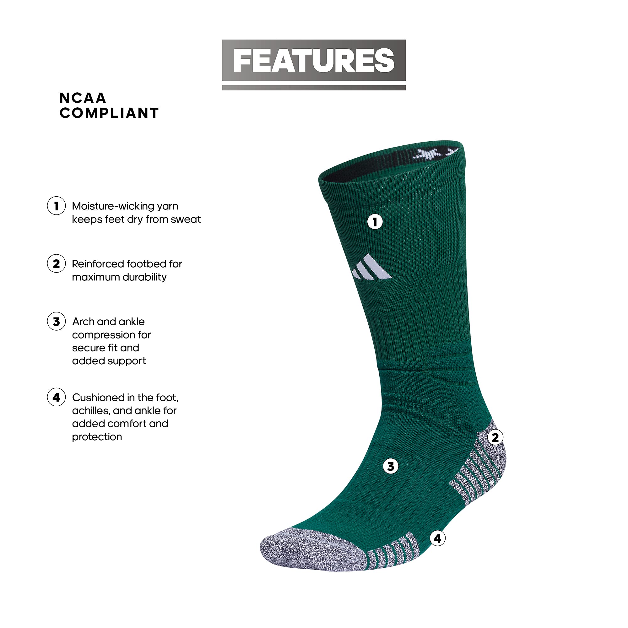 adidas 5-star Team Cushioned Crew Socks 2.0 (1-pair) Crew Sock-Team Unisex - Adulto (Pacco da 1)