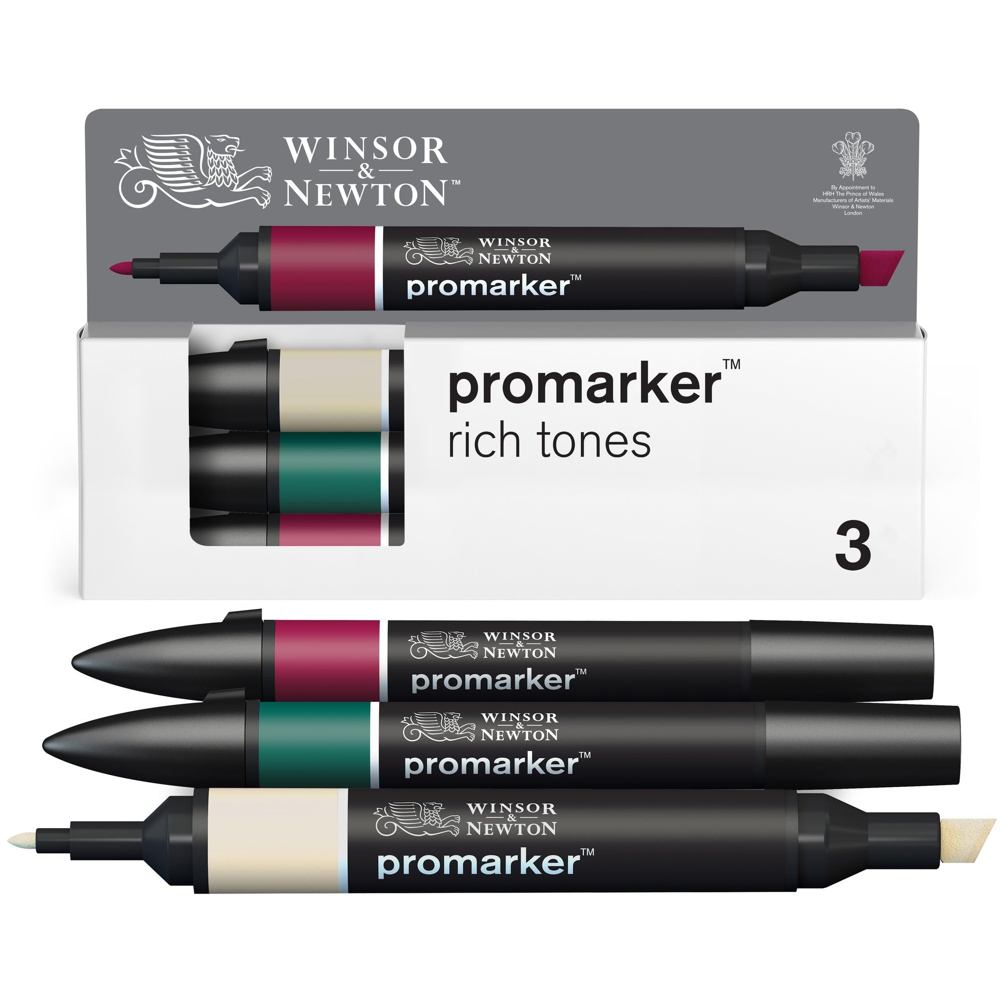 Winsor & Newton Multicoloured Rich Tones Promarkers 3 Pack