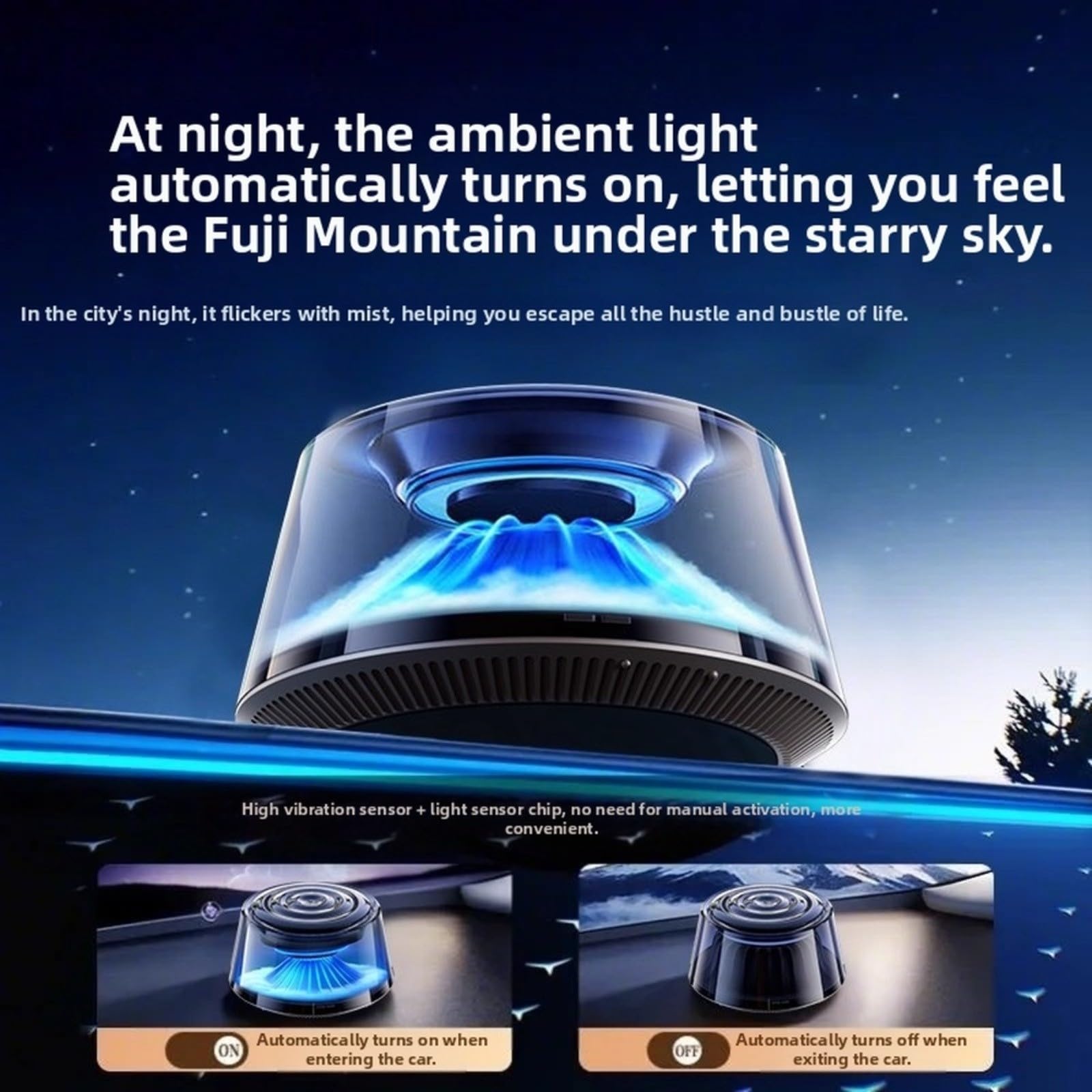 Diffusore di aromi per auto Smart Start Stop per nebbia con 6 LED