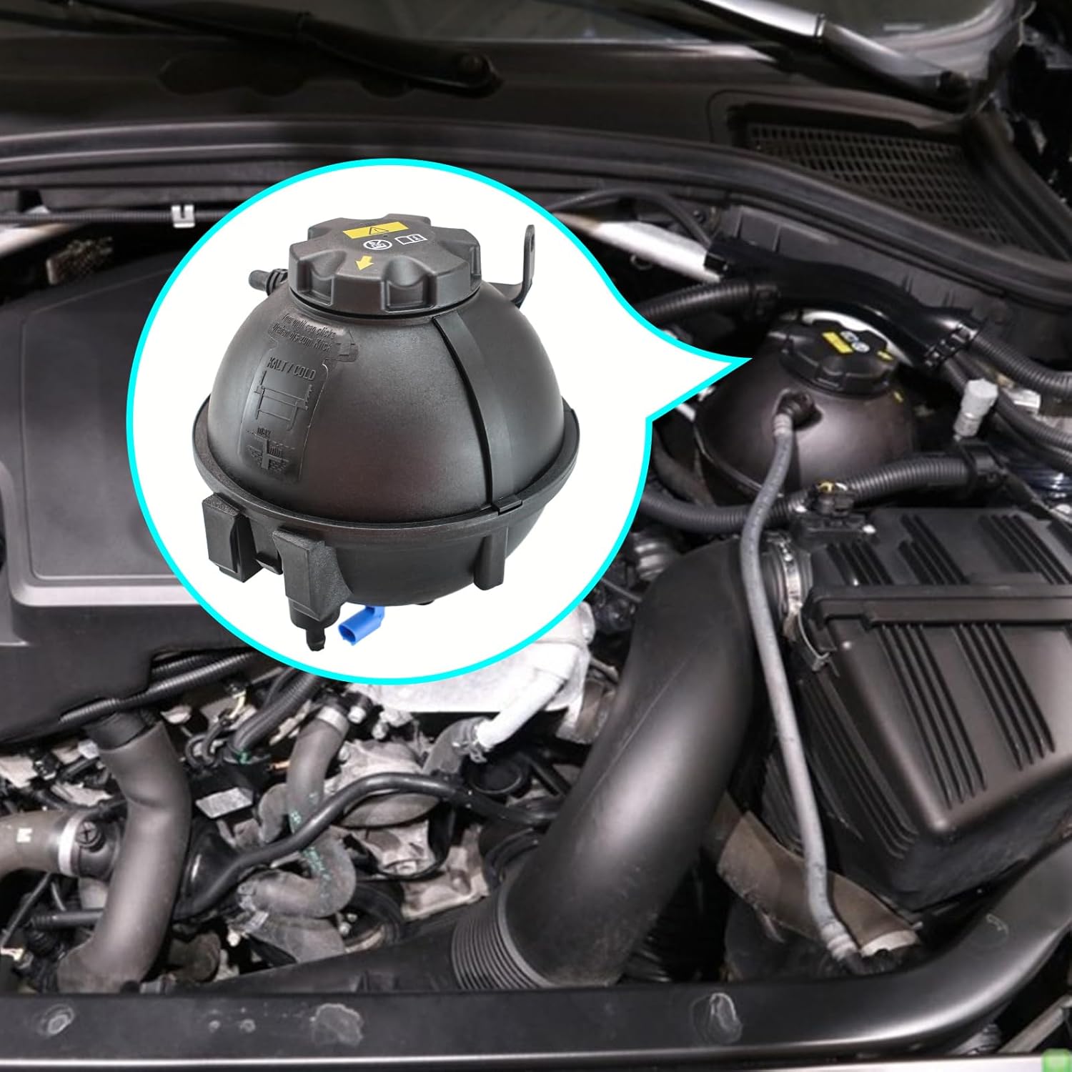 17137823544 Engine Coolant Reservoir Tank with Sensor & Cap Compatible with Select BMW Models -- 2011 X1, 2011 - 2019 X3, 2015 - 2019 X4 | Overflow Reservoir Replaces# 603-765, 17138616418