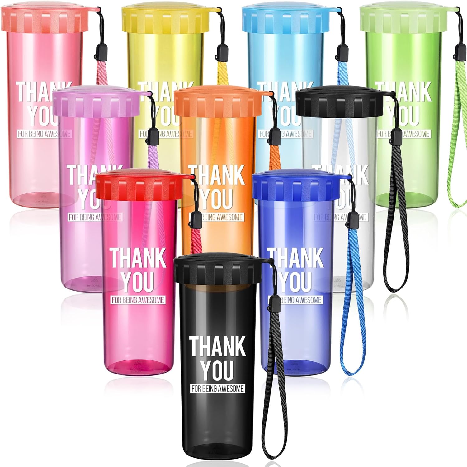 20 Pcs Thank You Gifts Bulk 2026 Water Bottles with Lid Camp Gifts for Volunteer Staff Employee Nurse Students Teacher Graduation Coworker Women Men Lab Week 2026 Secretary(Multicolor,Awesome)