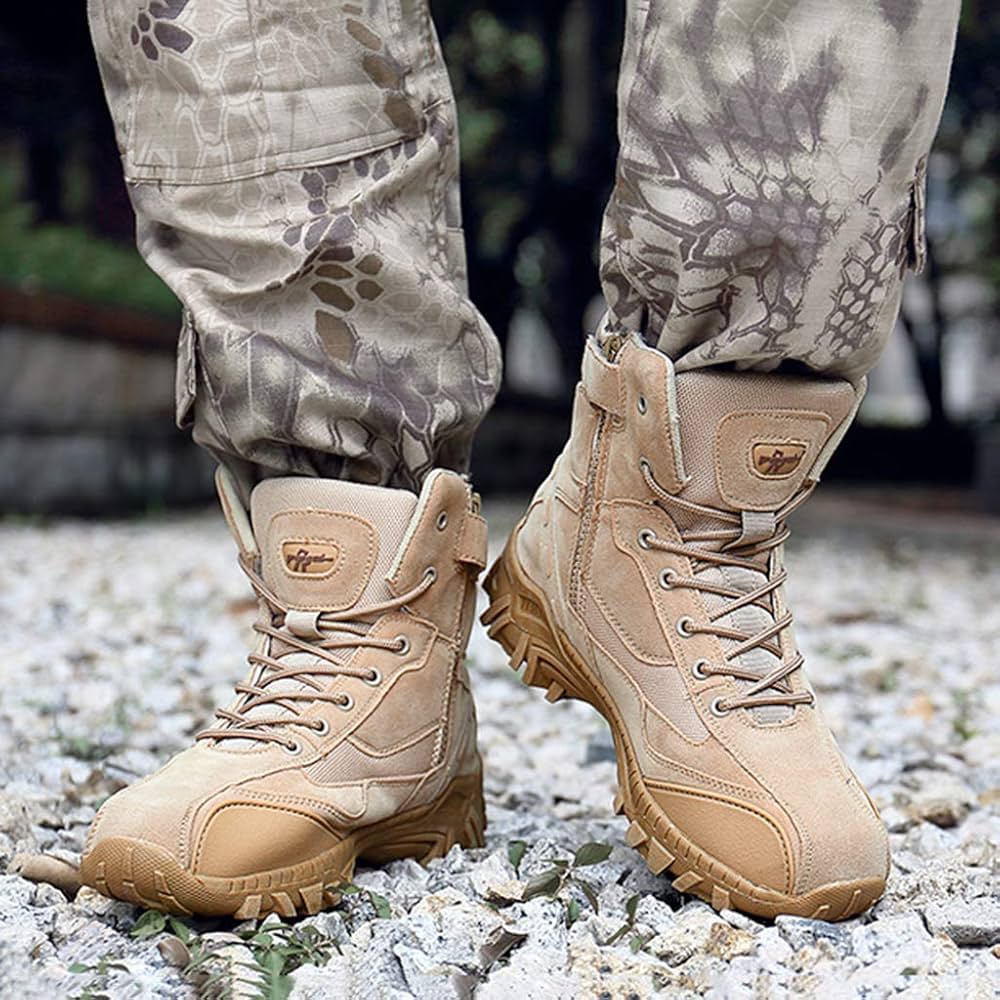 Amazon.co.jp: メンズアーミータクティカルブーツ、ハイトップ