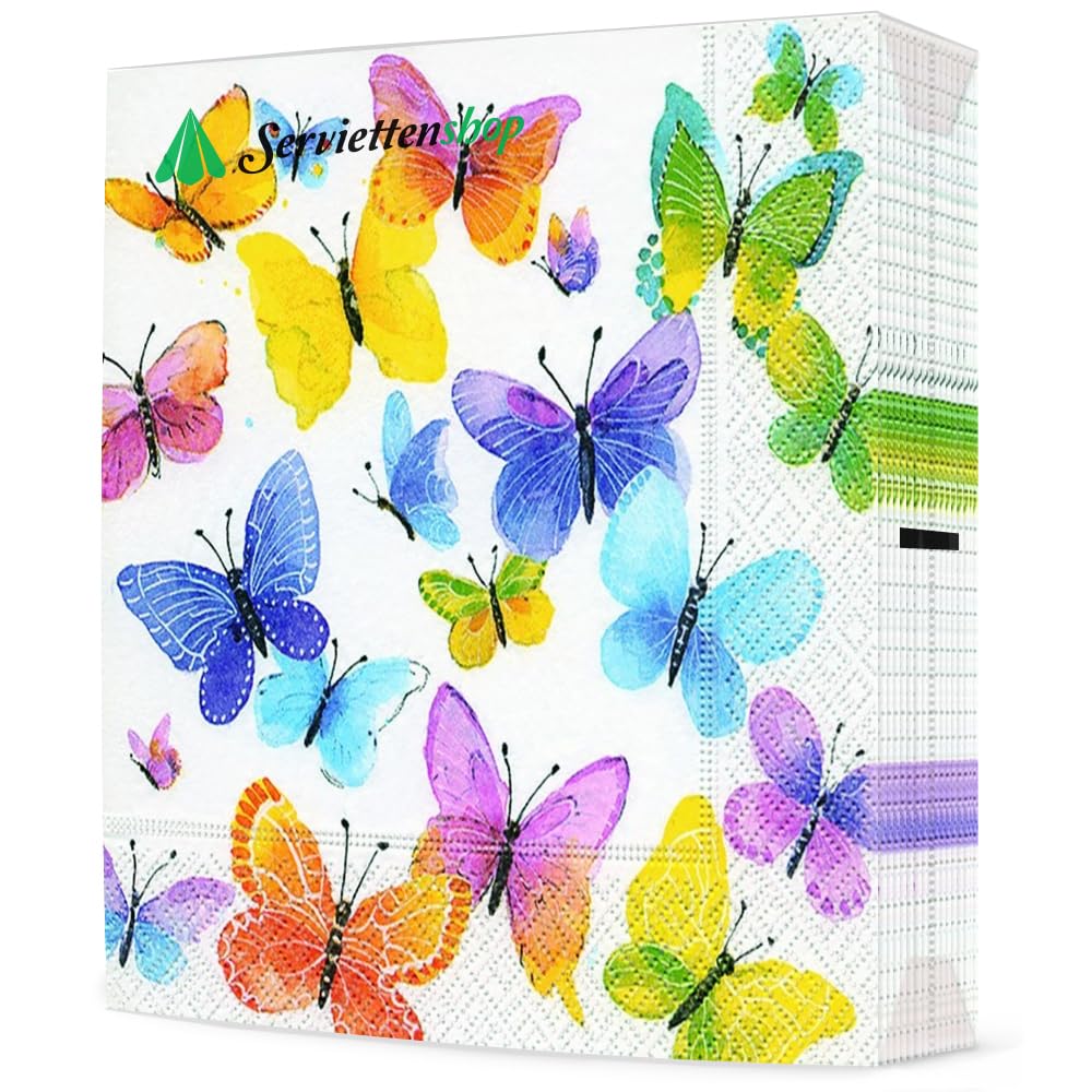 Lot De 20 Feuilles De Serviettes En Papier Colorées Avec