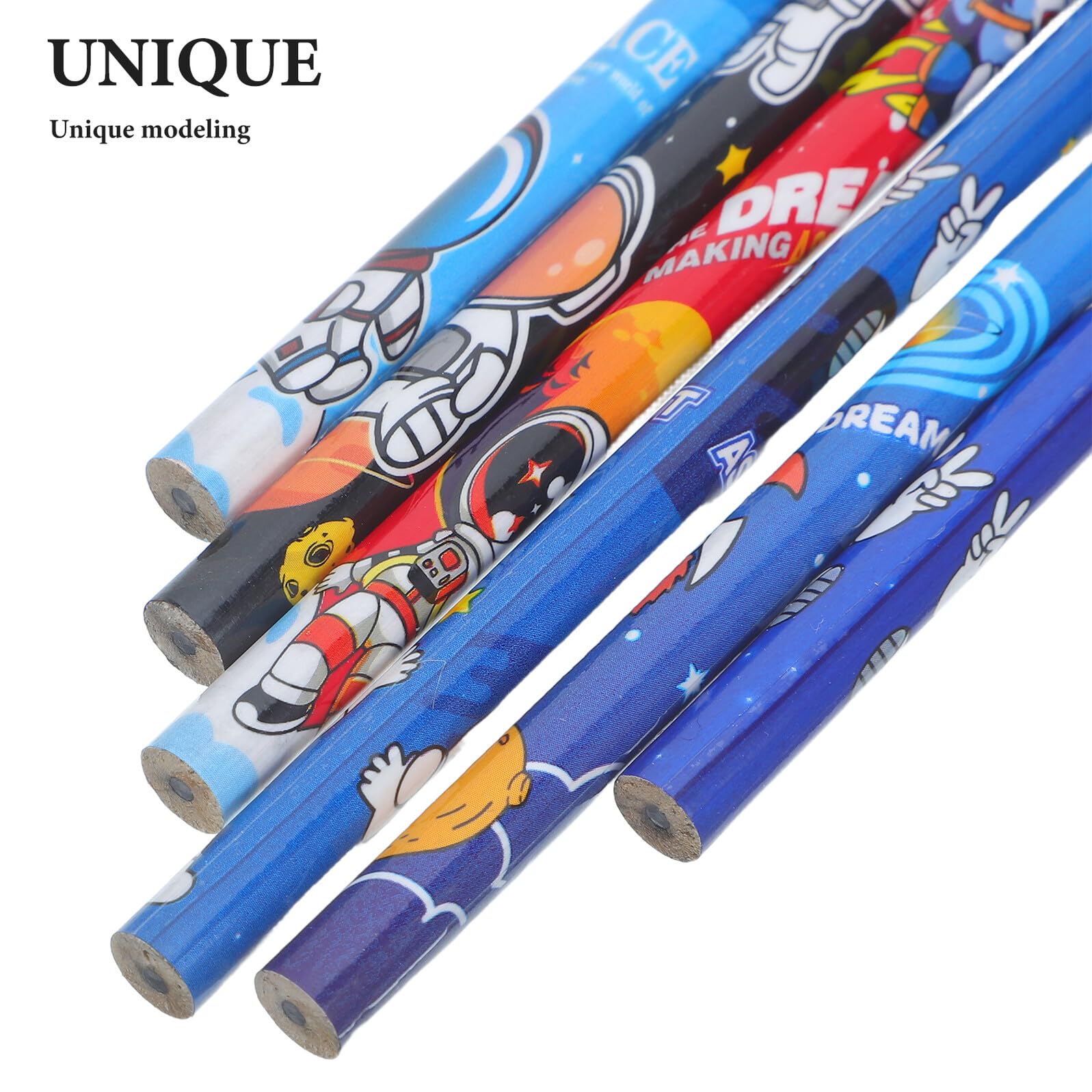 120 Pezzi Matite da Astronauta in Legno con Gomma Kawaii a Tema Spaziale per – Set Matite e Gomme da Cancellare con Personaggi Cartoni Animati – Articoli di Cancelleria per Stile