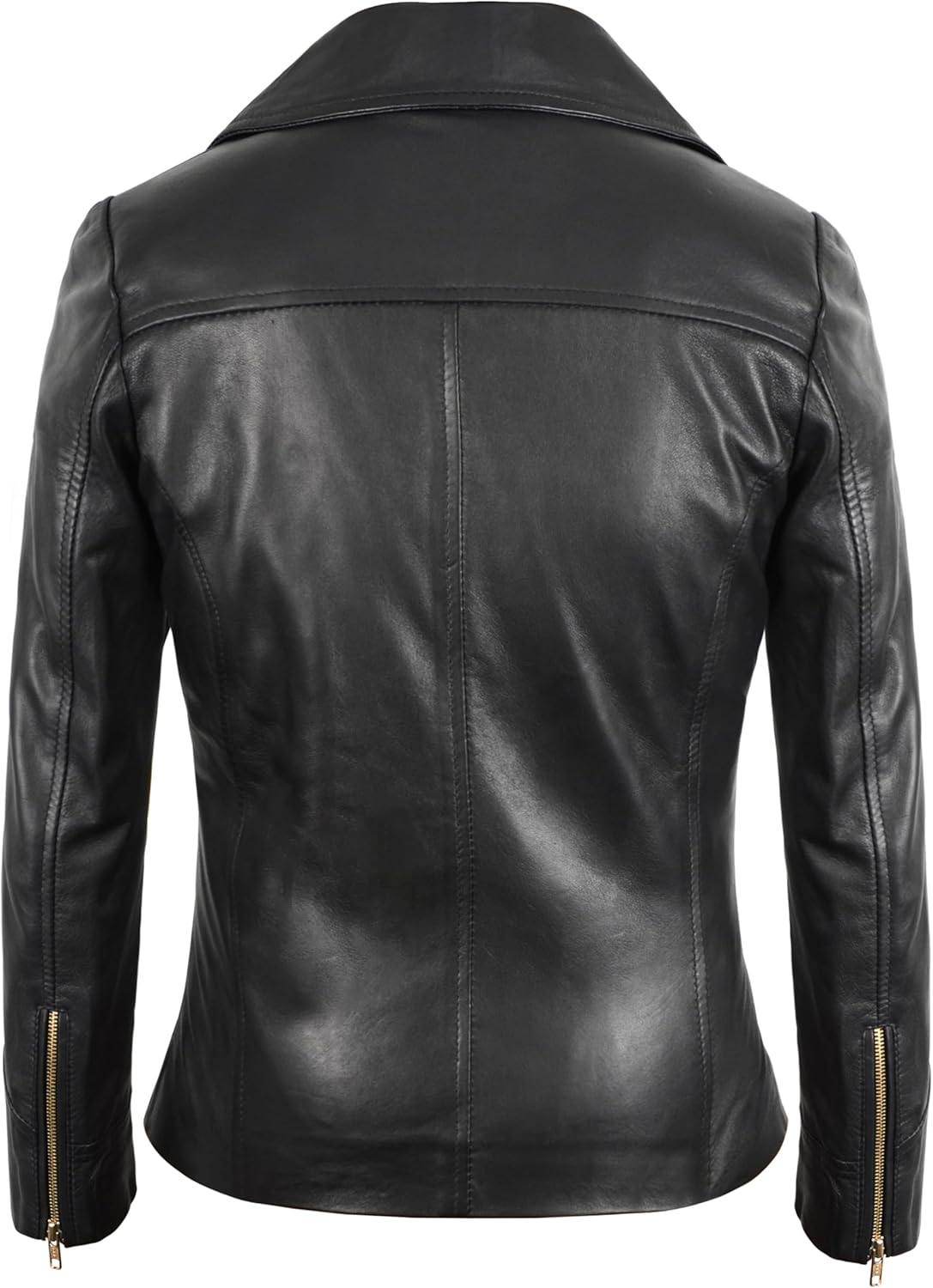 Black Leather Jacket Women - Motorcycle Real Lambskin Lightweight Biker Style Leather Jacket Women