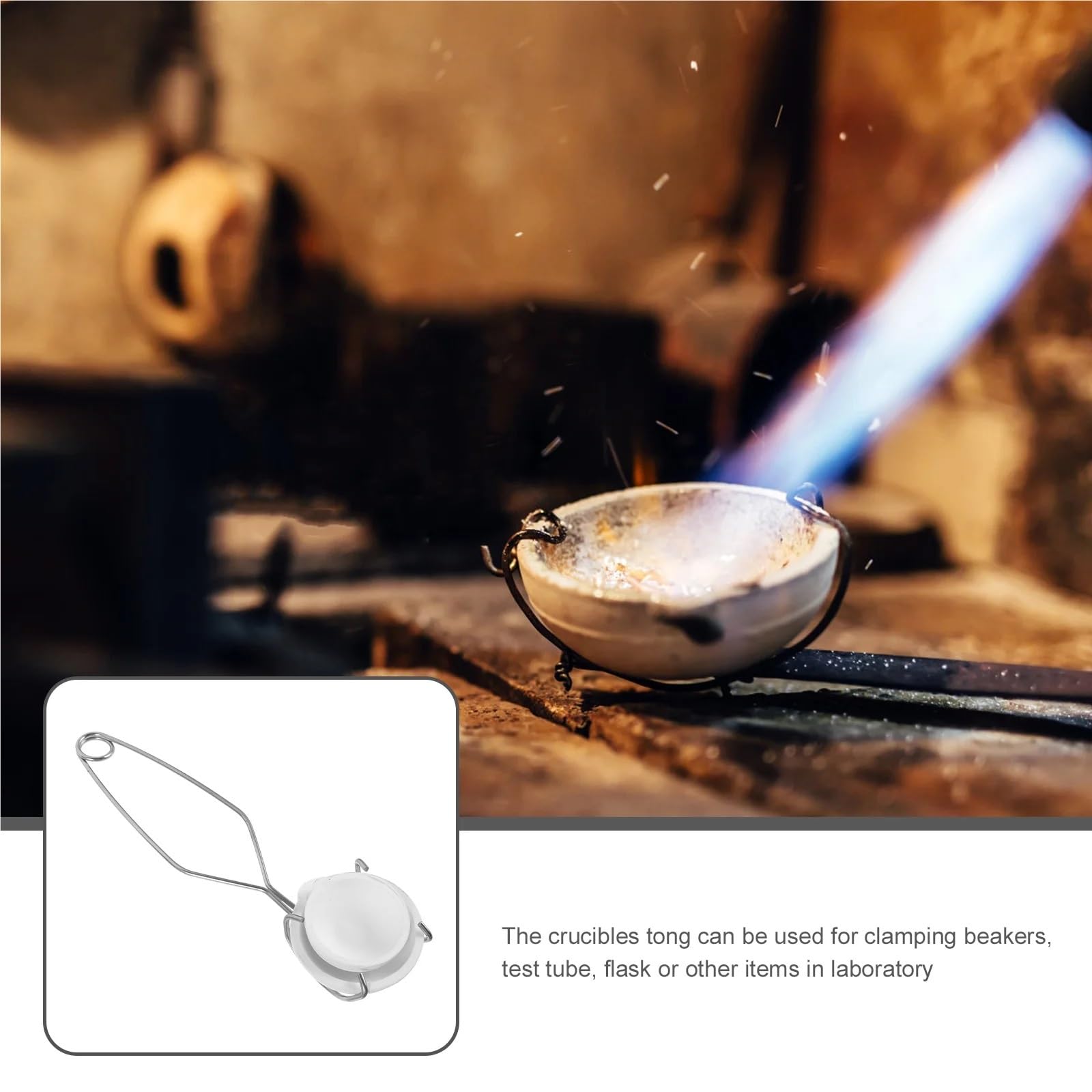 Pinza Per Crogiolo Set di crogioli in ceramica for fusione, piatti, kit in argento, utensili, pinze, ciotole e tazze in oro per Attrezzature da Laboratorio
