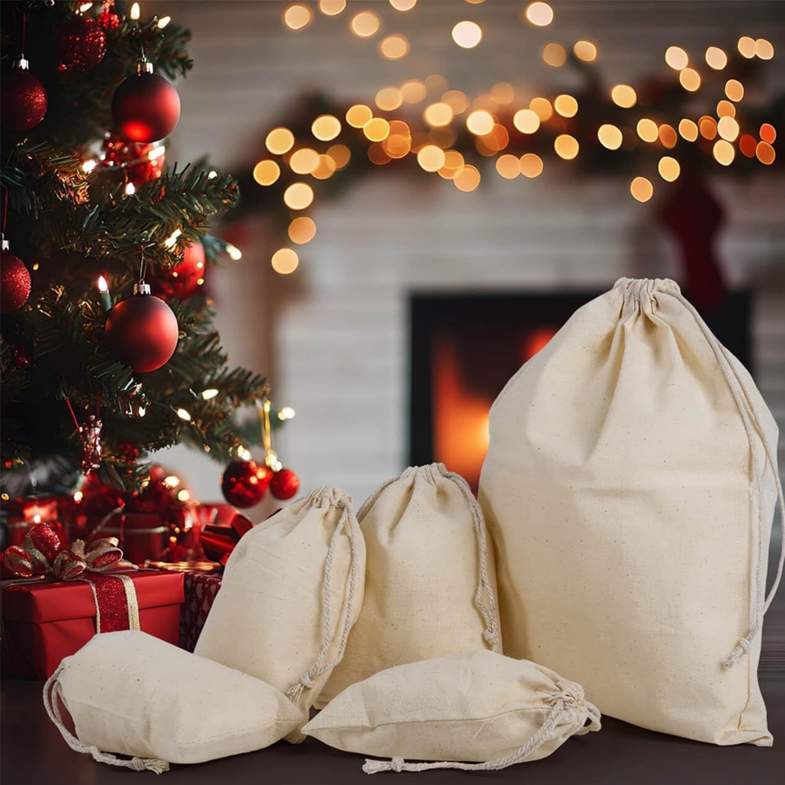 Lot de 50 sacs en coton avec cordon de serrage - Sacs en jute à remplir - Petits sacs en tissu à peindre - Sacs cadeaux réutilisables - Pour bijoux, mariage (9 x 12 cm)