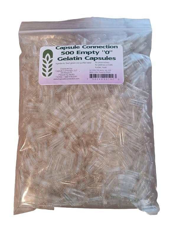 Capsule Connection Cápsulas Vazias de Gelatina Tamanho 0, 500 unidades