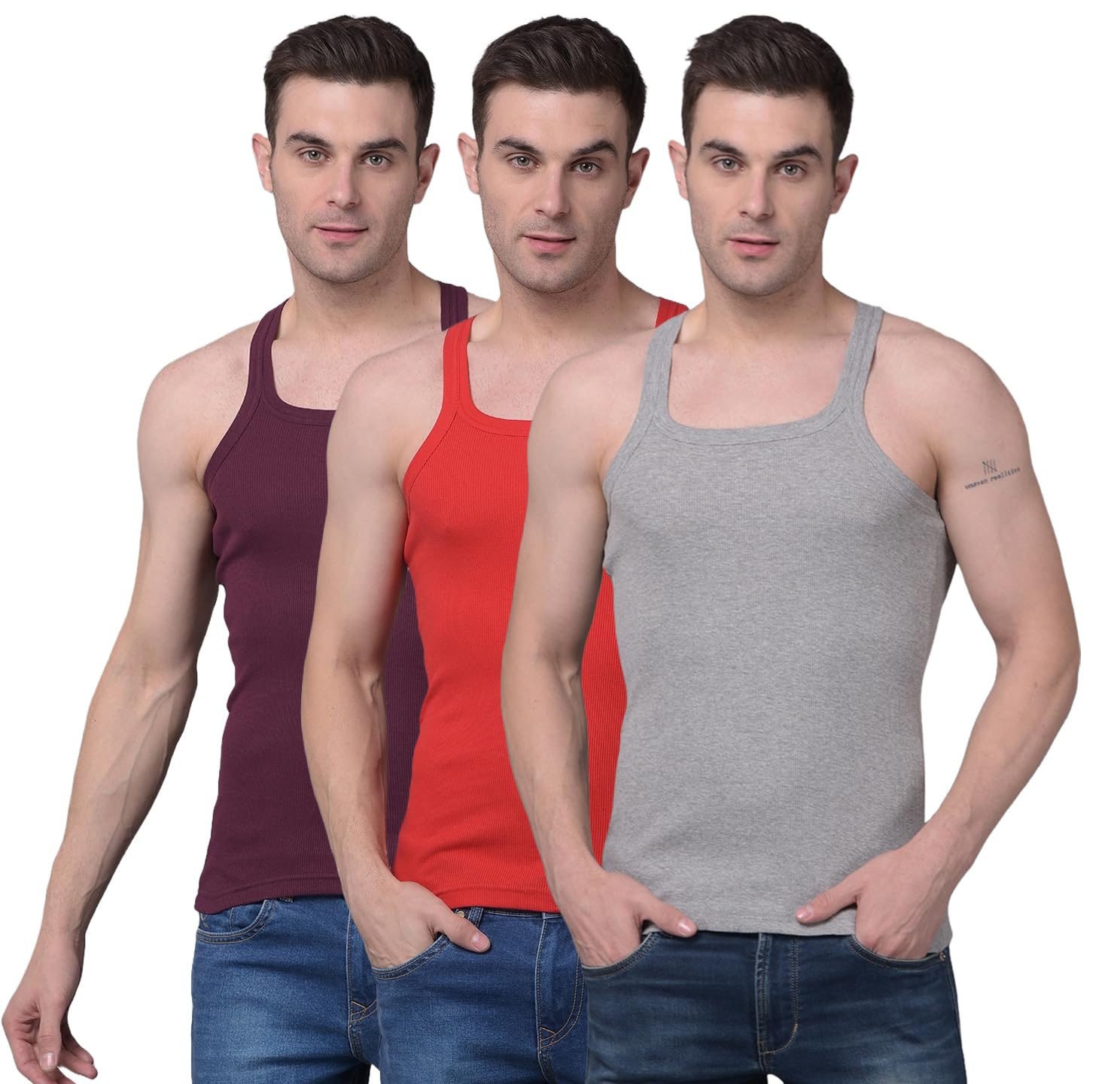 dollar bigboss Men's Solid Cotton Gym Vest (Colour May Vary)-picture-37