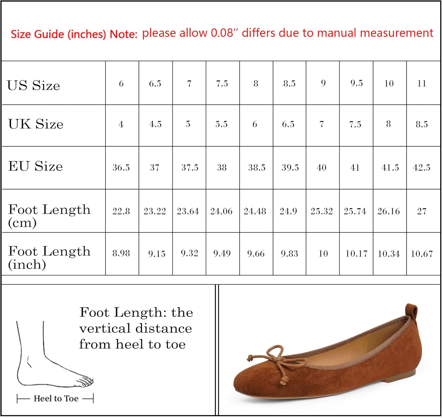 Modatope Ballet Flats with Bow Ballerina Closed Square Toe Slip on Bowknot Flats Shoes for Women Dressy - Image 8