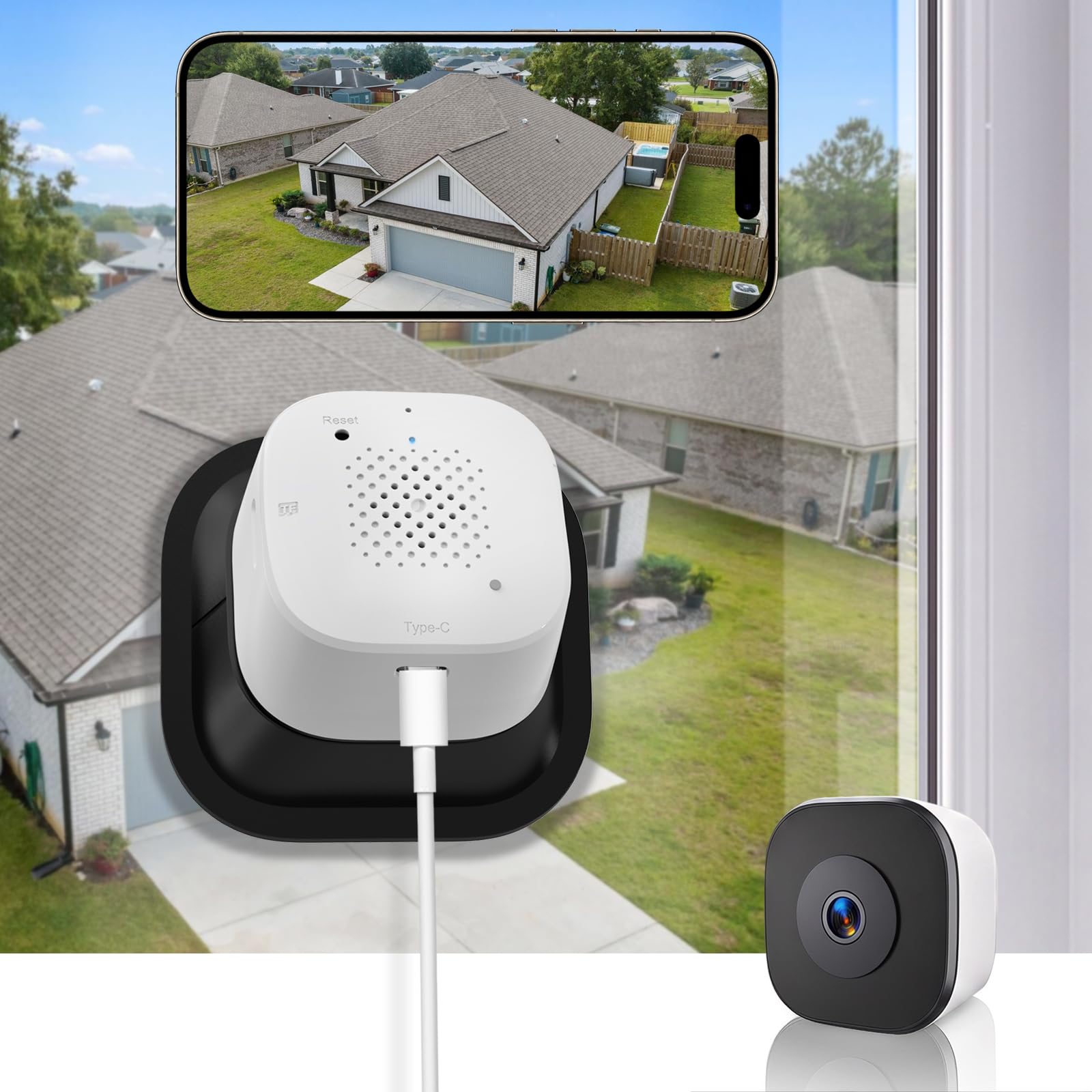 Colorvue - Telecamera di sicurezza per finestre, 3 MP, 2 K, 2,4 GHz e 5 GHz, WiFi per interni, visione notturna a colori