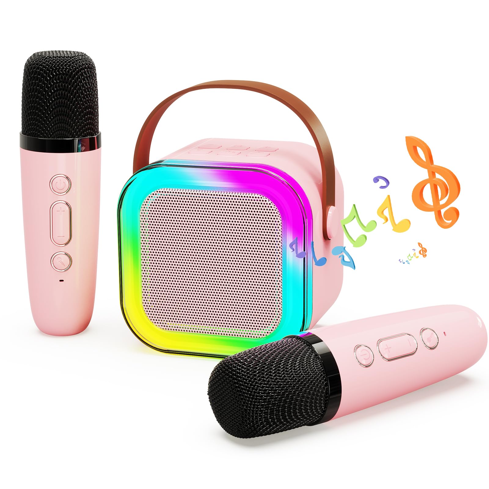 Portable Karaoke Machine,Mini Wireless Karaoke Machine,with 2 Microphone,Bluetooth Karaoke Speaker,with Funny Voice,4-12 Years Old Karaoke Machine for Kids,Gifts for Kids