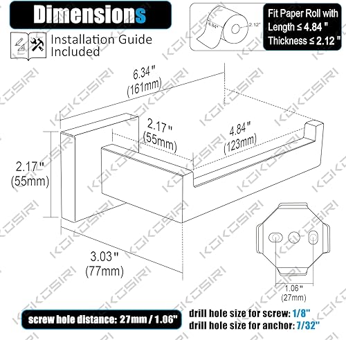 Miniatura 2 de KOKOSIRI Soporte de papel higiénico Portarrollos Toallero Anillo Toalla de mano Soporte de toalla de 9 pulgadas Soporte de pared Oro cepillado