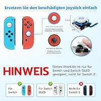Sada na výmenu 3D analógového joysticku Tolesum pre ovládače Nintendo Switch / Switch Lite / Switch OLED s opravným náradím, biela 3
