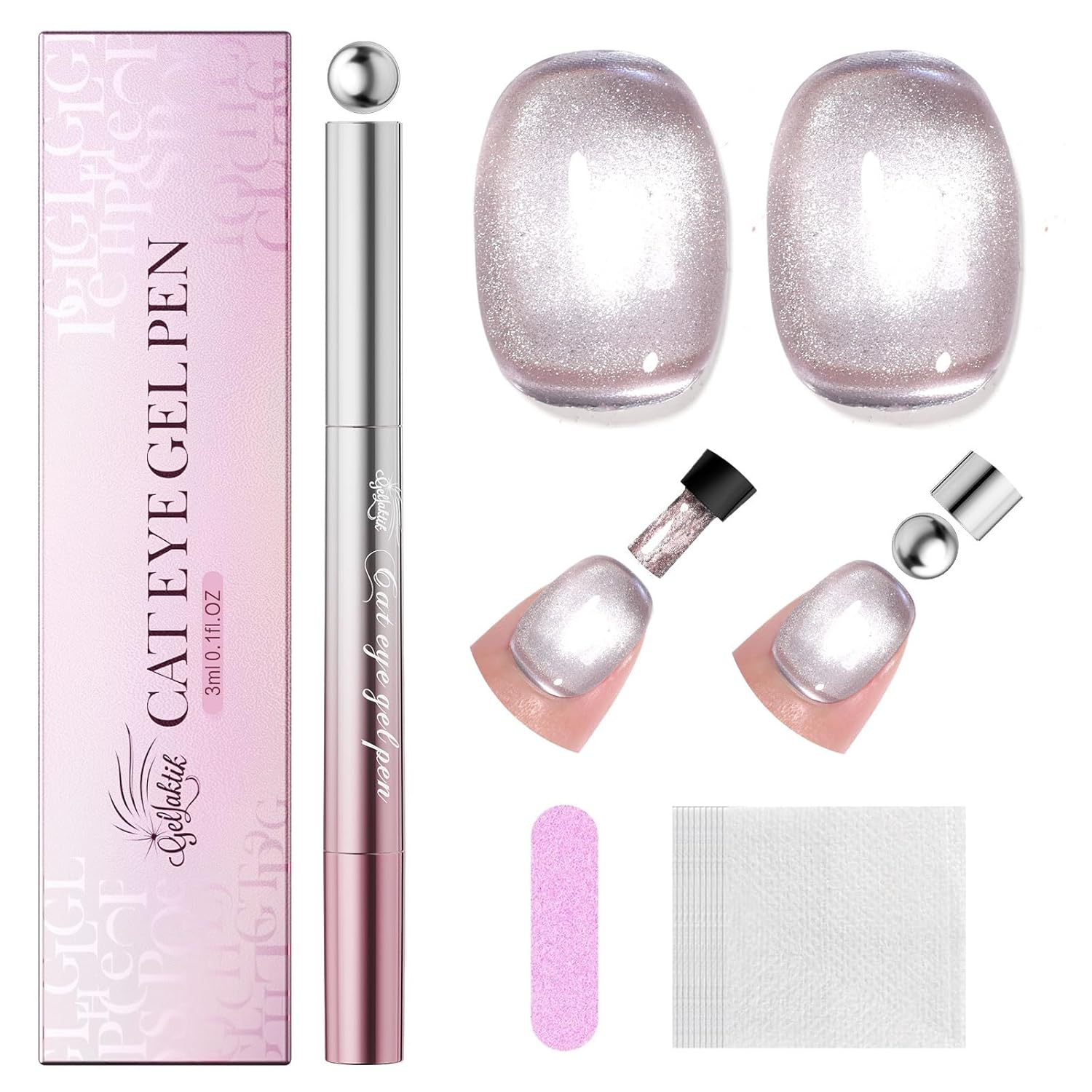 7-in-1 Cat Eye Gel Nail Polish Pen - Magnetic Nude Polish