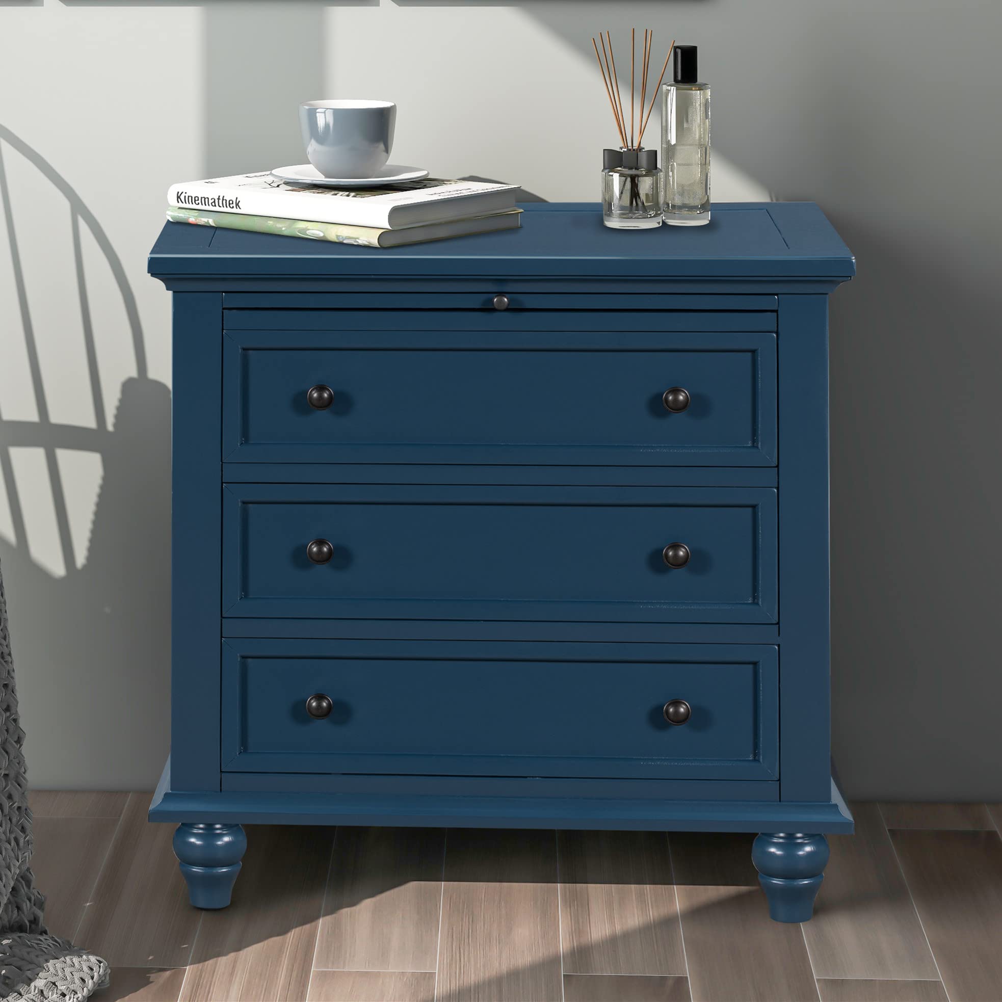 ネイビー ベスト　drawer Manhattan Comfort Granville Midnight Blue 2-Drawer 18.11 in. W