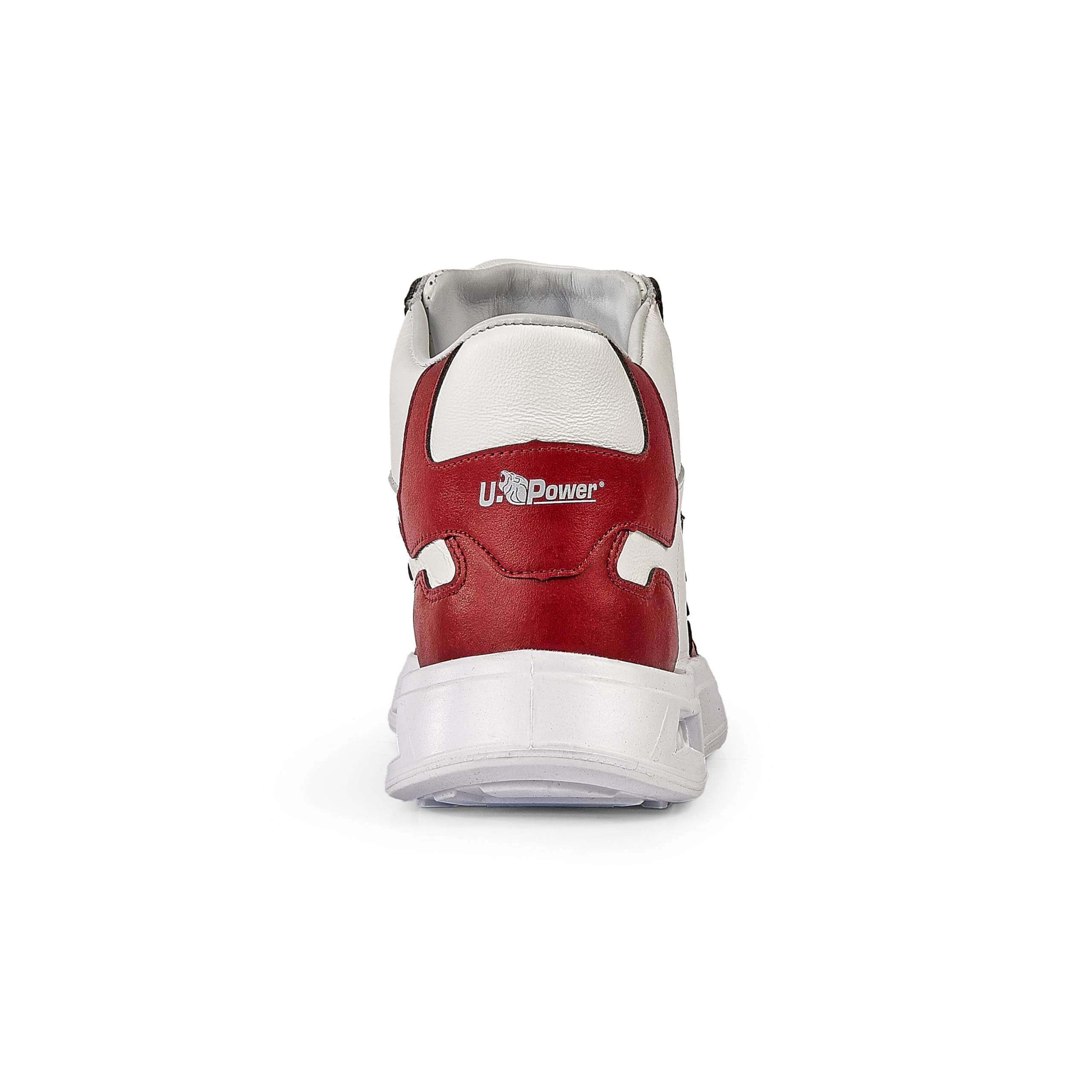 U-Power Urban Lifestyle Kalysta, Scarpe Sportive e Casual Bianche e Rosse in Morbida Pelle. Sneakers Alte con Suola Antiscivolo con Inserto Infinergy, Ideali per l'uso Quotidiano.